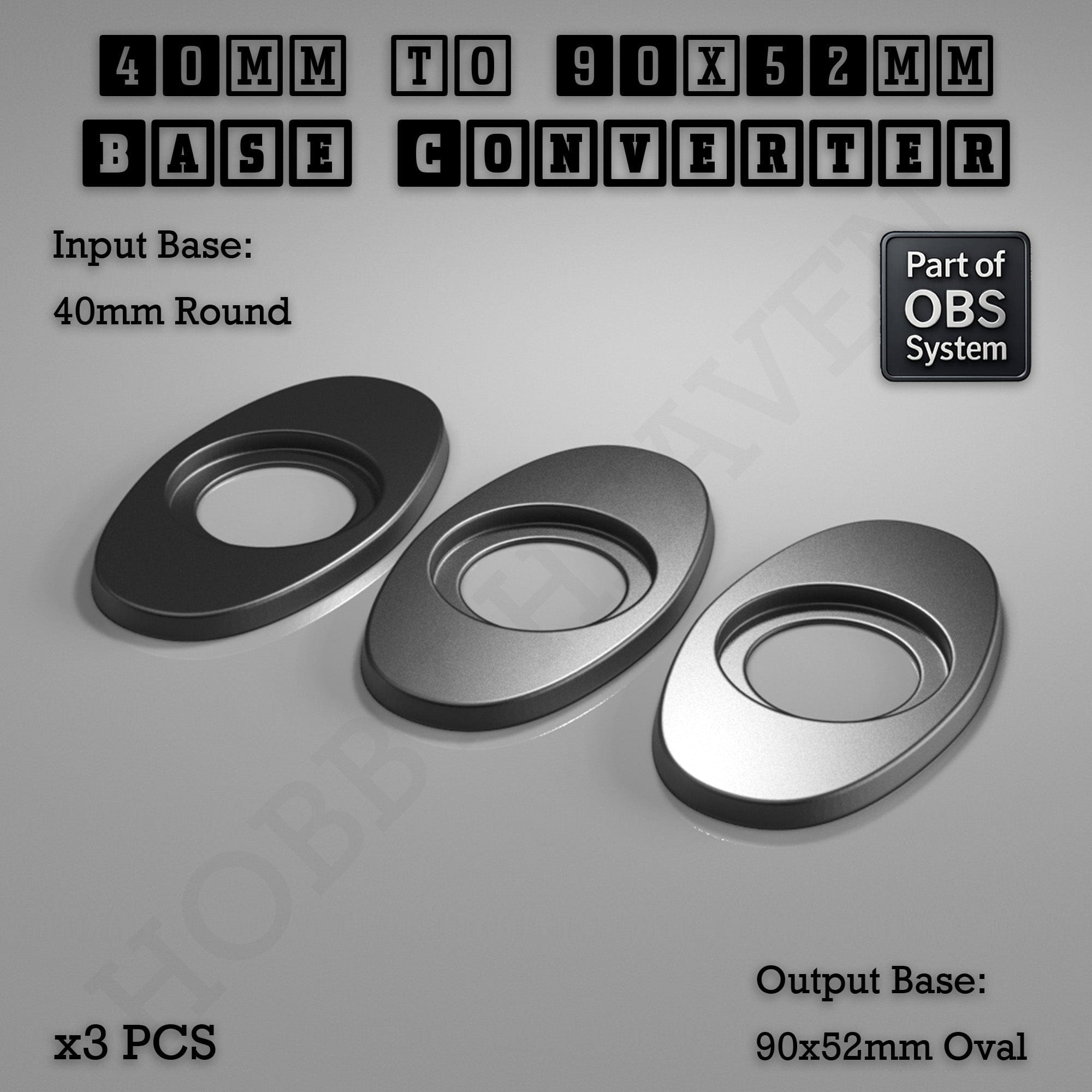 Base Round To Oval Bases Size Converters 3d Print Full Range