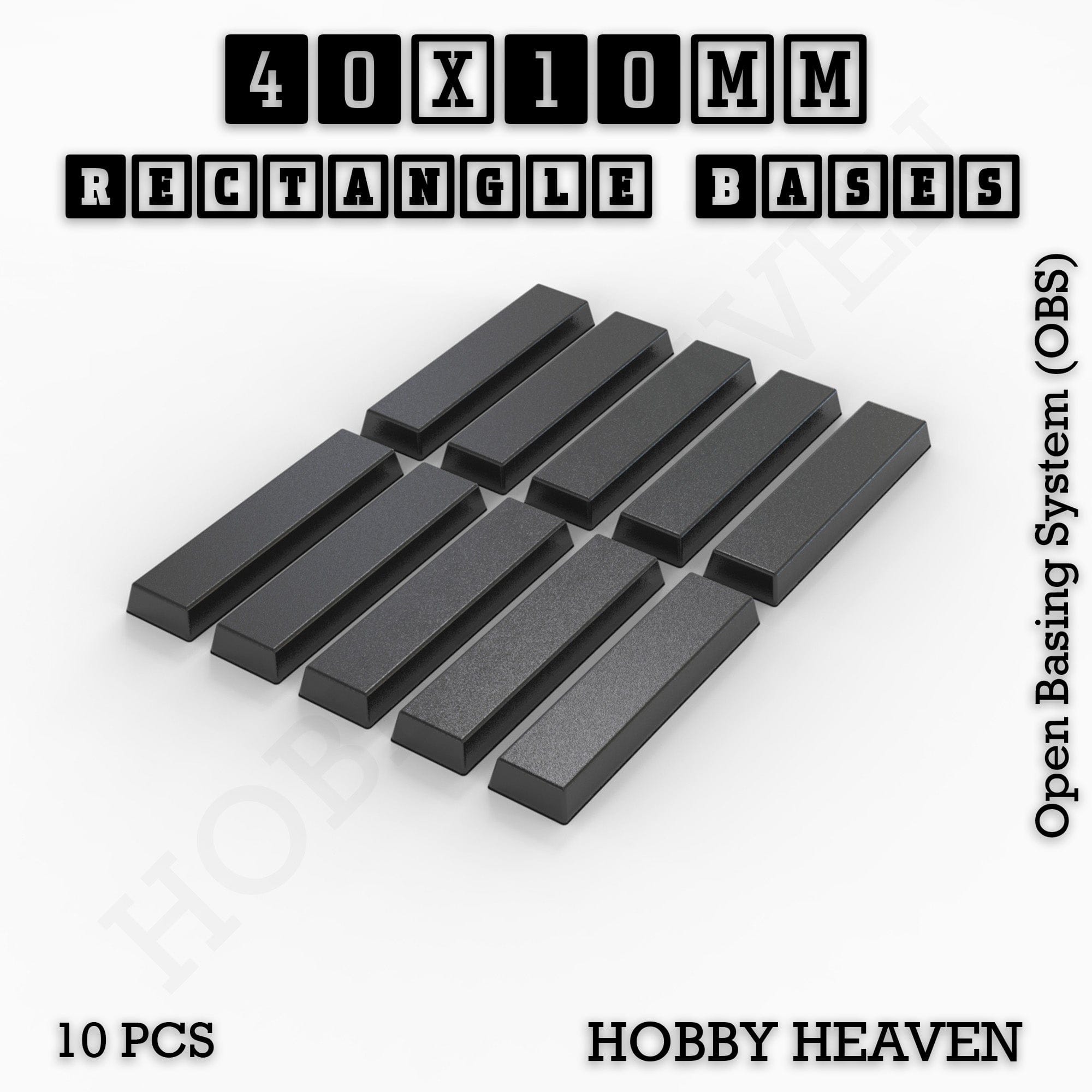 Base Rectangle Bases Range Sizes - 20x15mm to 75x25mm Small Sizes 3d Print Full Range Tabletop Games