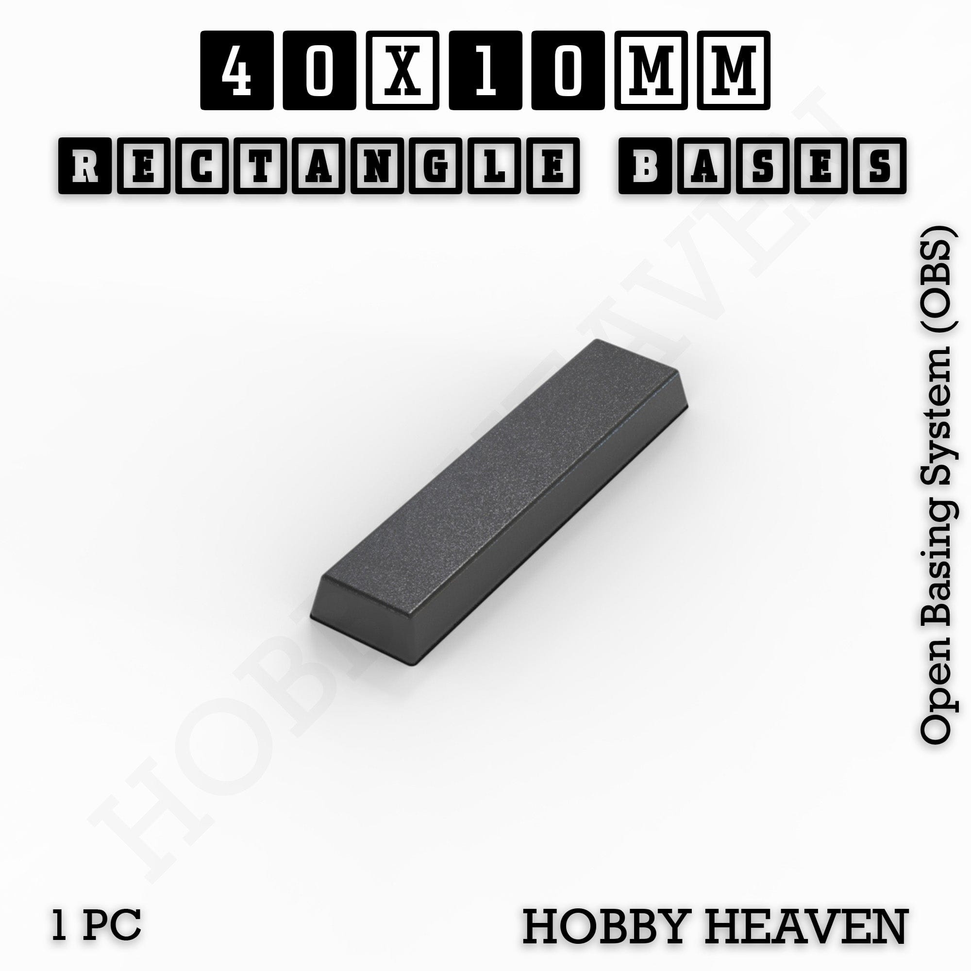 Base Rectangle Bases Range Sizes - 20x15mm to 75x25mm Small Sizes 3d Print Full Range Tabletop Games