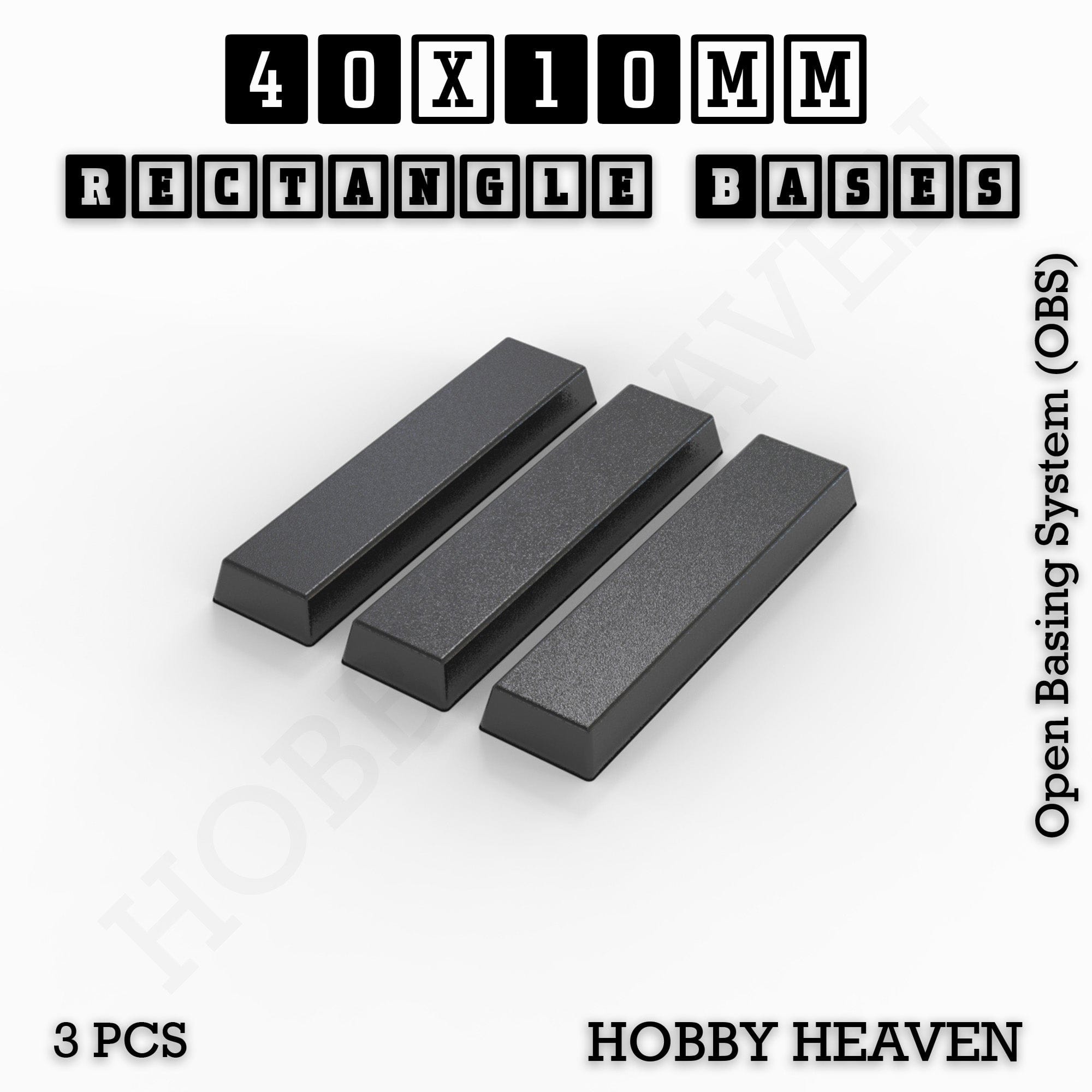 Base Rectangle Bases Range Sizes - 20x15mm to 75x25mm Small Sizes 3d Print Full Range Tabletop Games