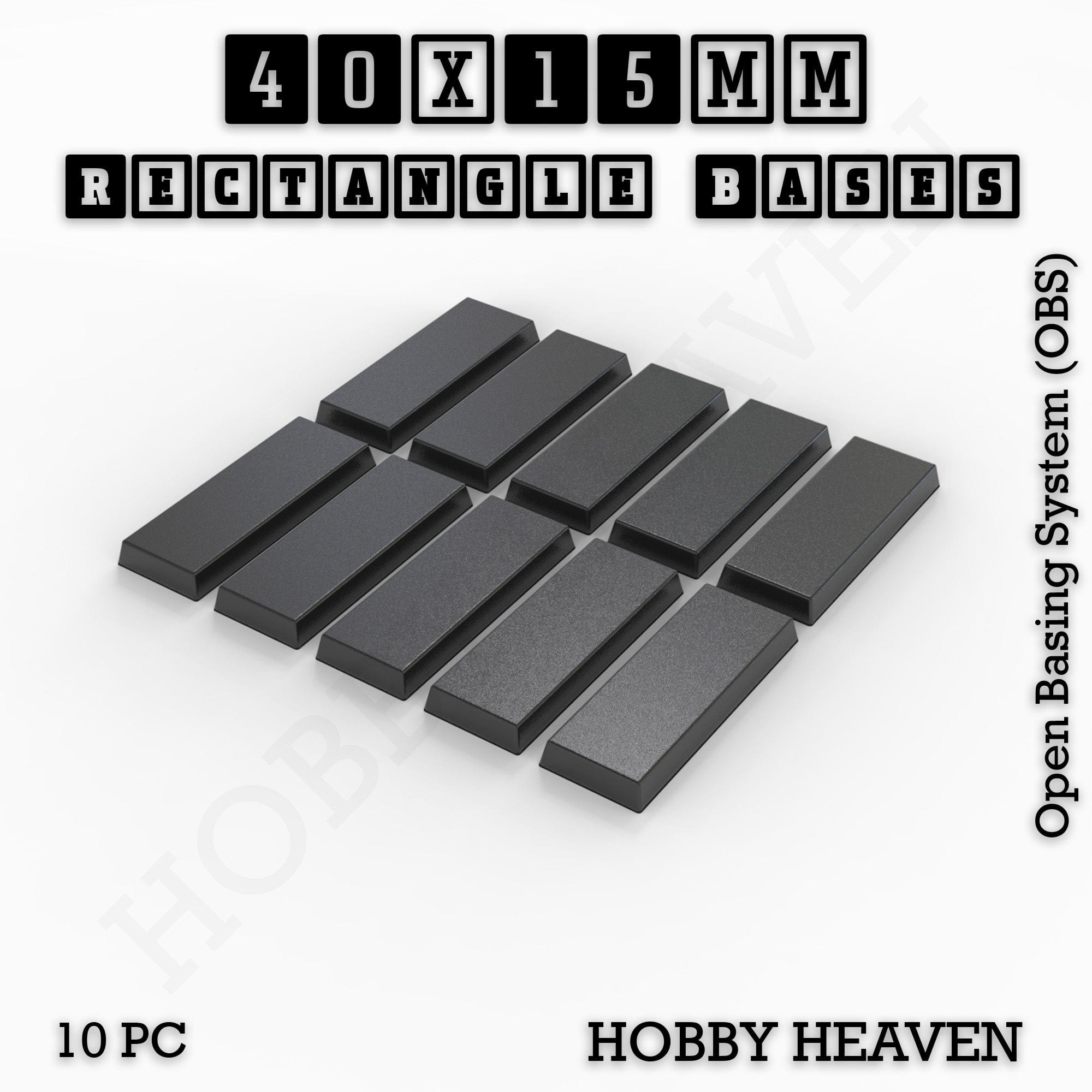 Base Rectangle Bases Range Sizes - 20x15mm to 75x25mm Small Sizes 3d Print Full Range Tabletop Games