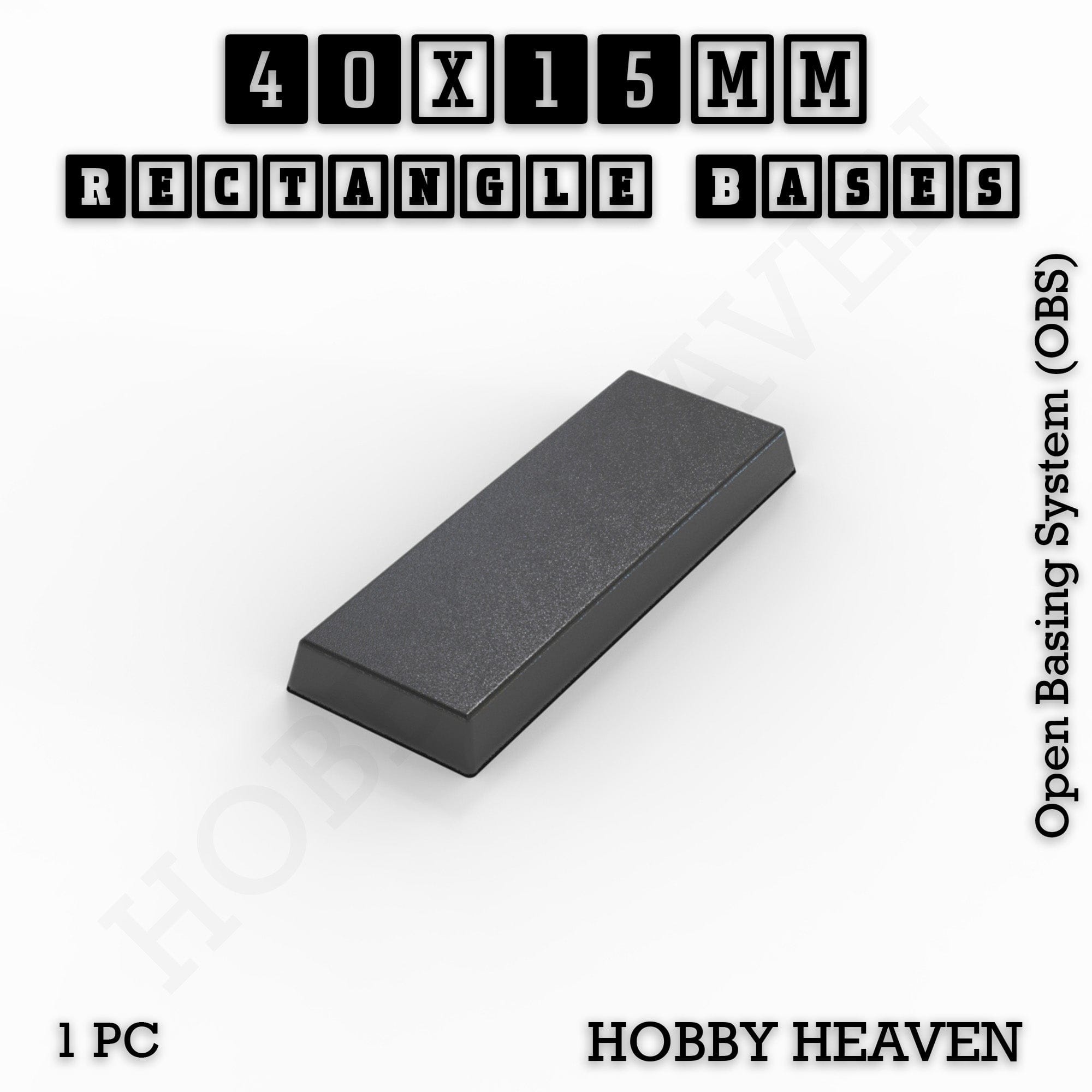 Base Rectangle Bases Range Sizes - 20x15mm to 75x25mm Small Sizes 3d Print Full Range Tabletop Games