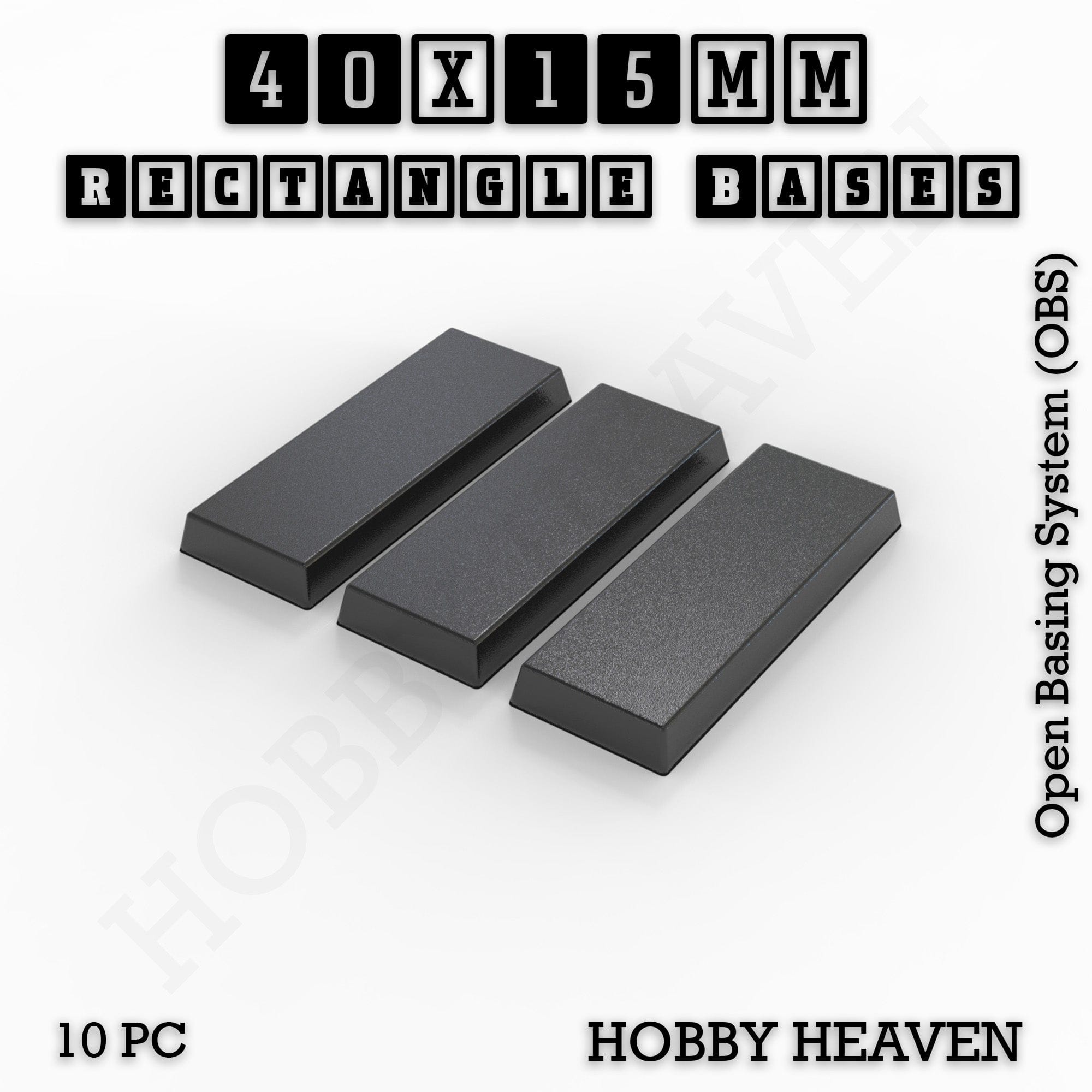 Base Rectangle Bases Range Sizes - 20x15mm to 75x25mm Small Sizes 3d Print Full Range Tabletop Games