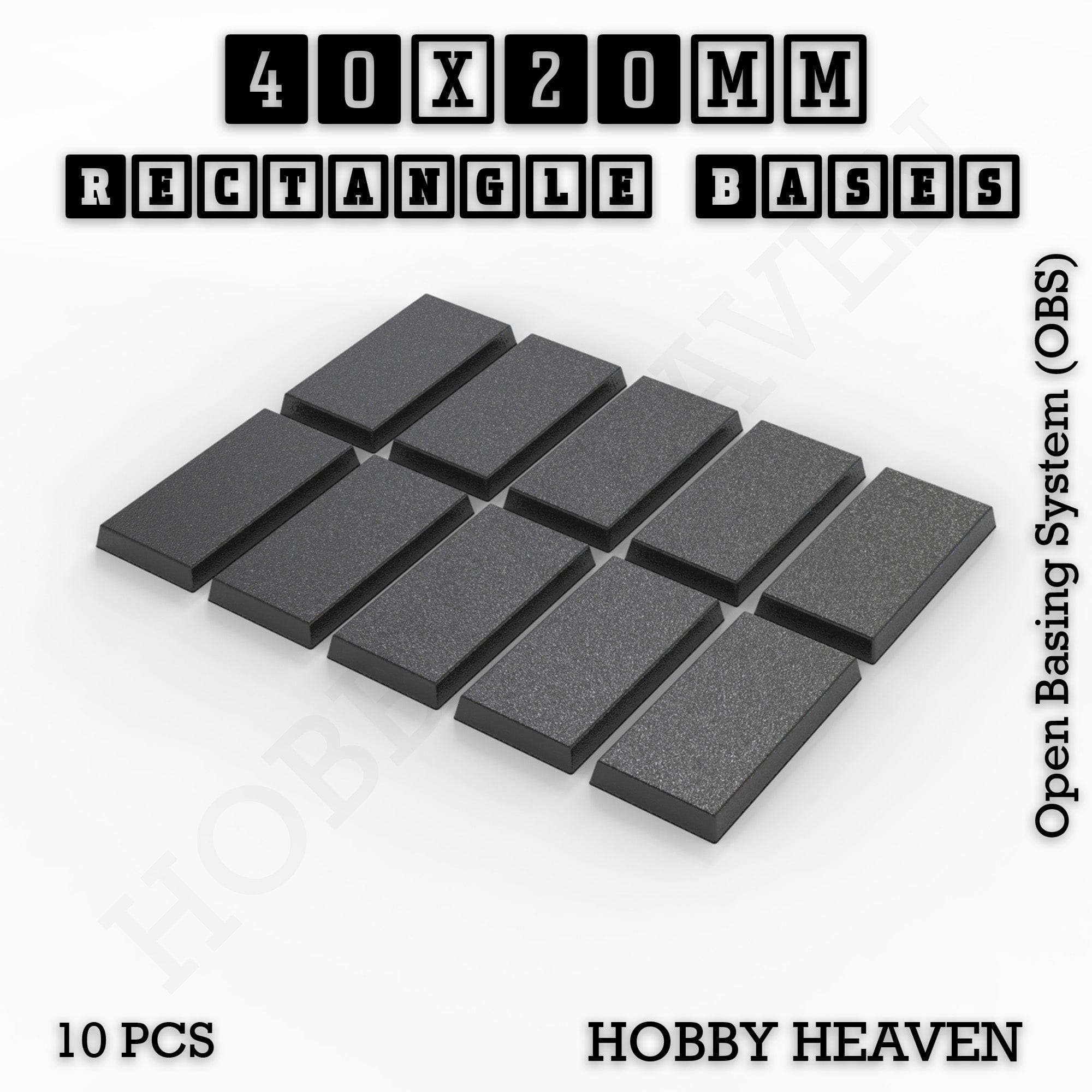 Base Rectangle Bases Range Sizes - 20x15mm to 75x25mm Small Sizes 3d Print Full Range Tabletop Games