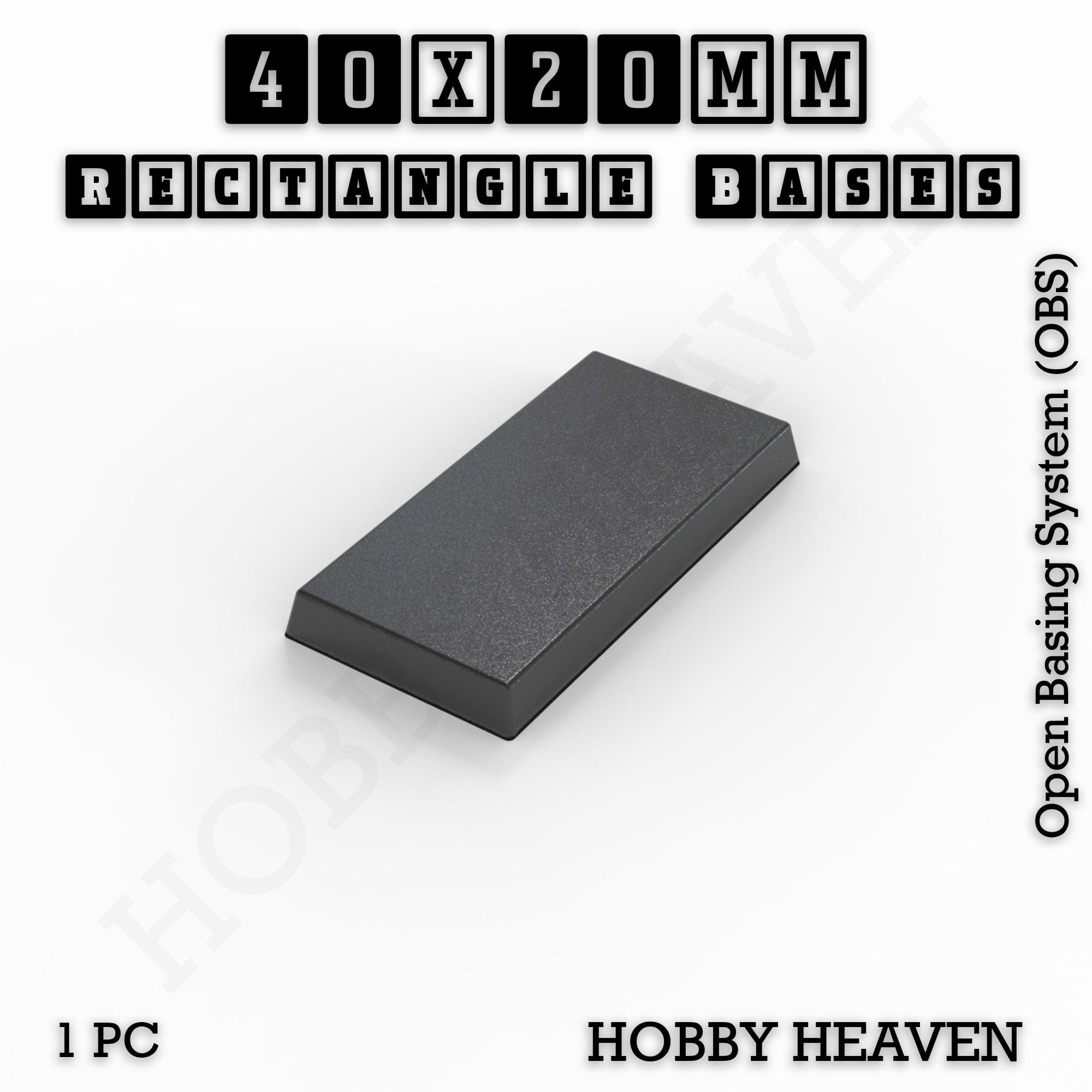 Base Rectangle Bases Range Sizes - 20x15mm to 75x25mm Small Sizes 3d Print Full Range Tabletop Games