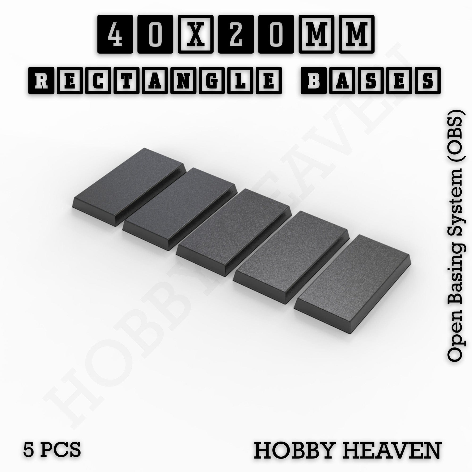 Base Rectangle Bases Range Sizes - 20x15mm to 75x25mm Small Sizes 3d Print Full Range Tabletop Games