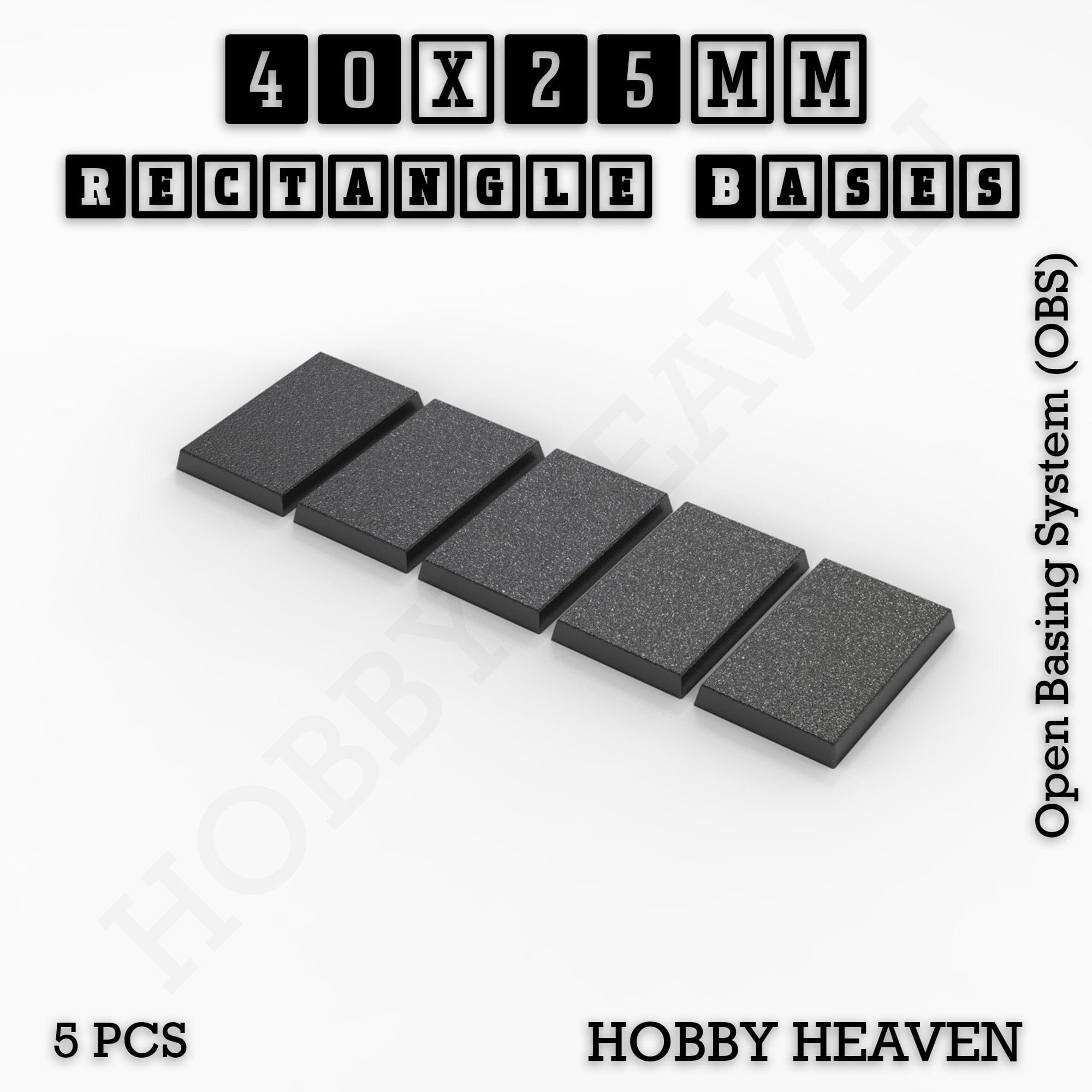 Base Rectangle Bases Range Sizes - 20x15mm to 75x25mm Small Sizes 3d Print Full Range Tabletop Games