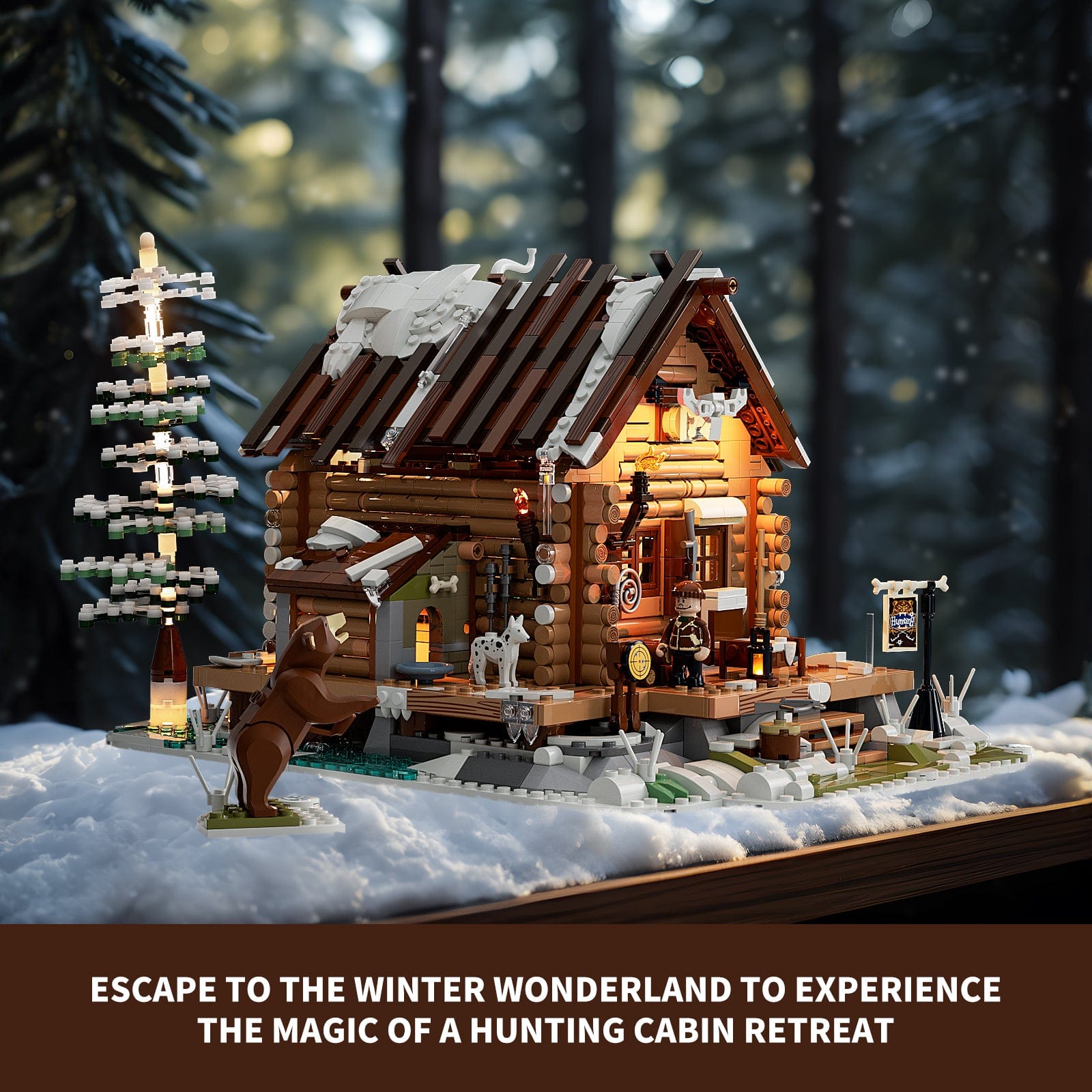 LUMIBRICKS - FUNWHOLE Hunting Cabin F9018 X003XDAGN3