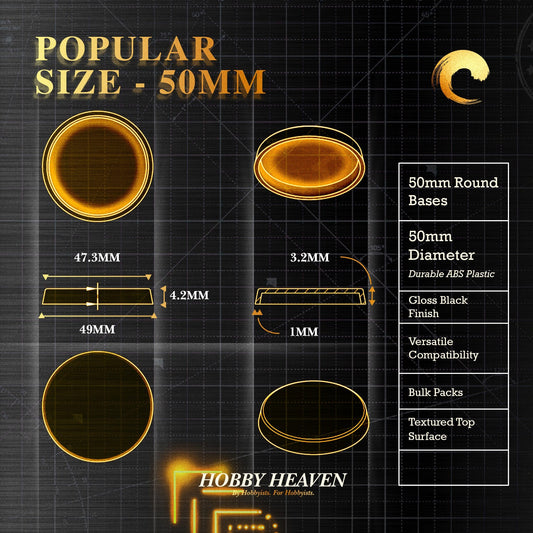 Base 50mm Round Plain Plastic Base