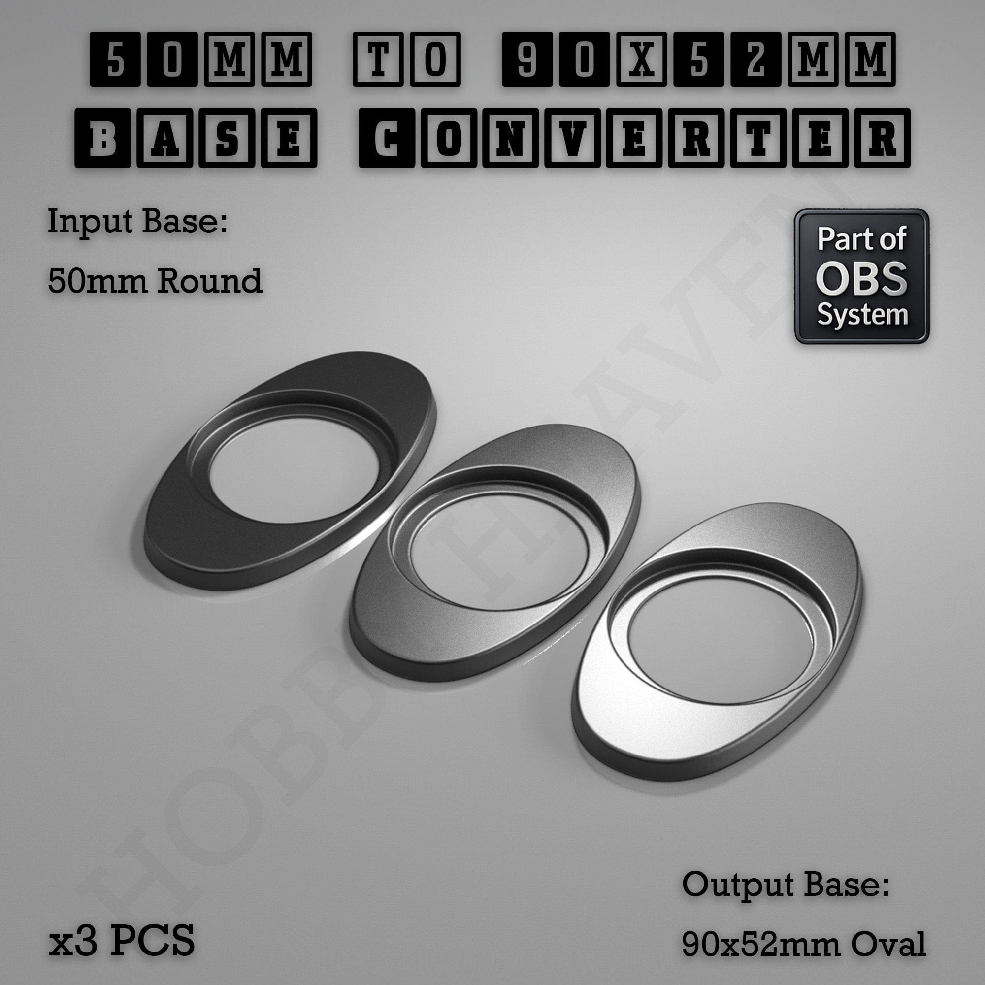 Base Round To Oval Bases Size Converters 3d Print Full Range