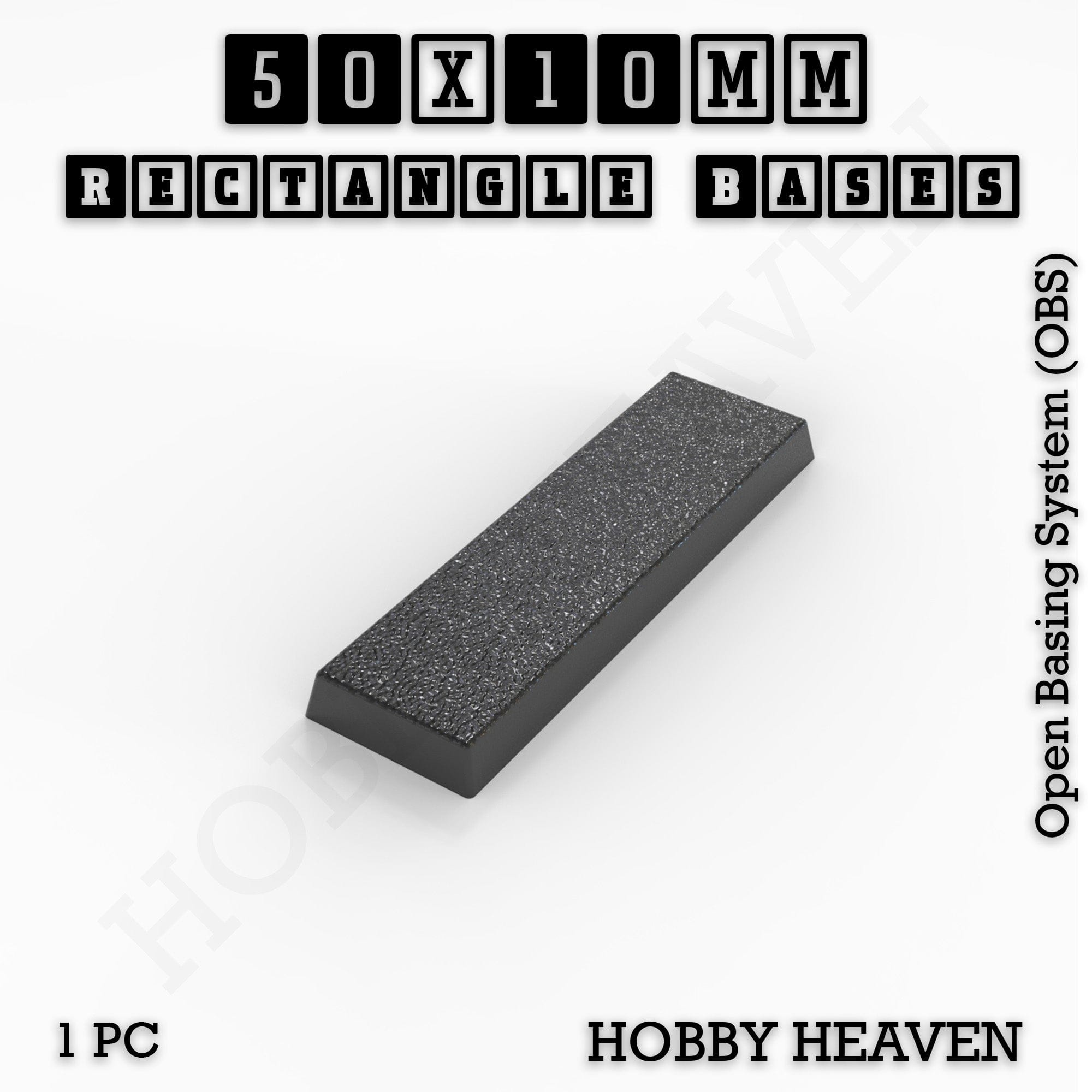 Base Rectangle Bases Range Sizes - 20x15mm to 75x25mm Small Sizes 3d Print Full Range Tabletop Games