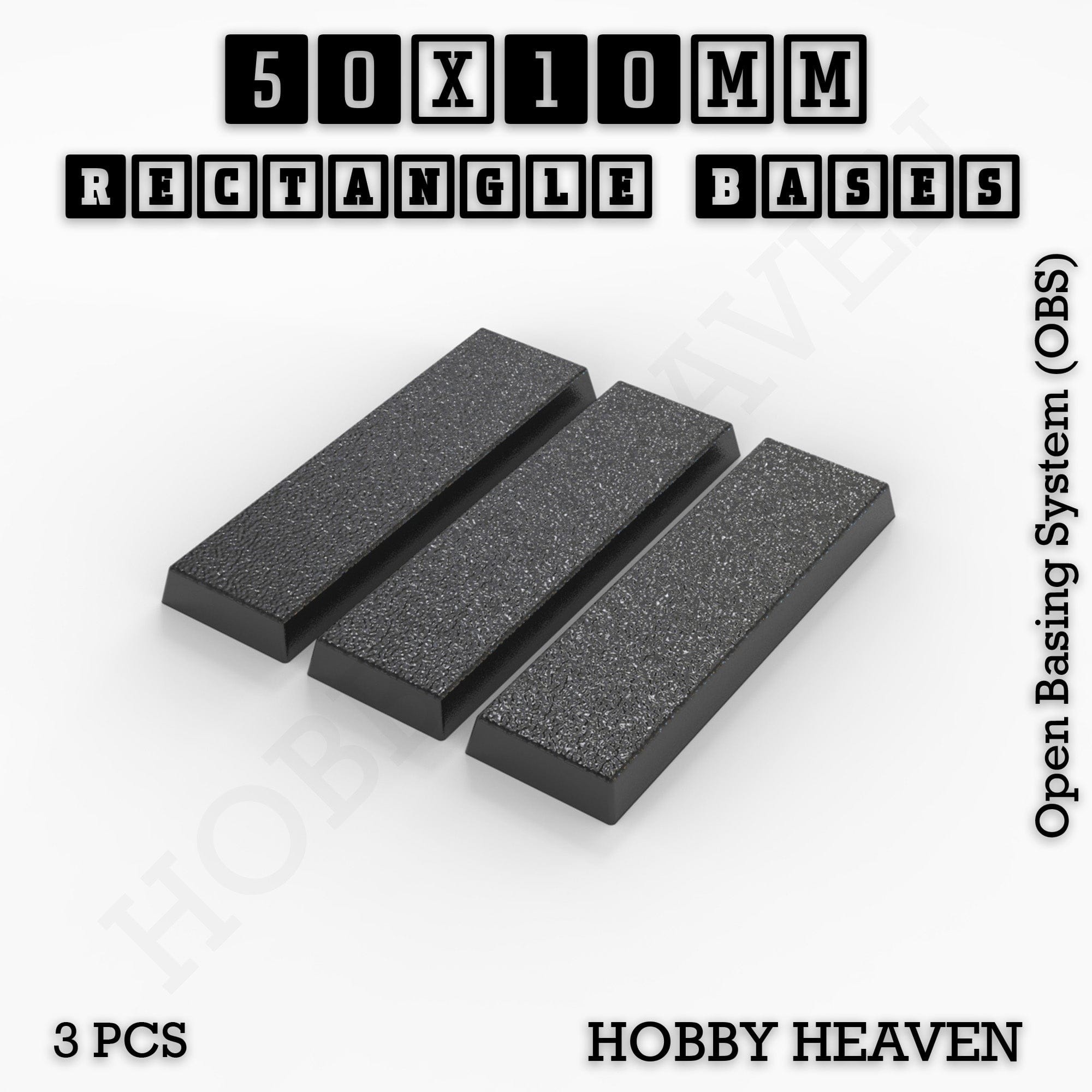 Base Rectangle Bases Range Sizes - 20x15mm to 75x25mm Small Sizes 3d Print Full Range Tabletop Games