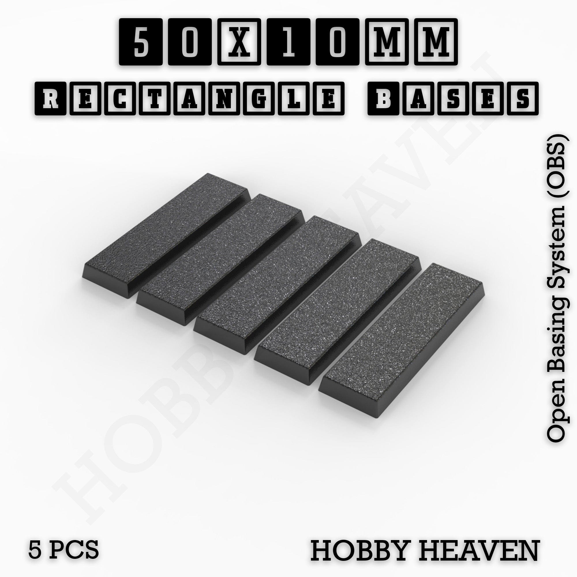 Base Rectangle Bases Range Sizes - 20x15mm to 75x25mm Small Sizes 3d Print Full Range Tabletop Games