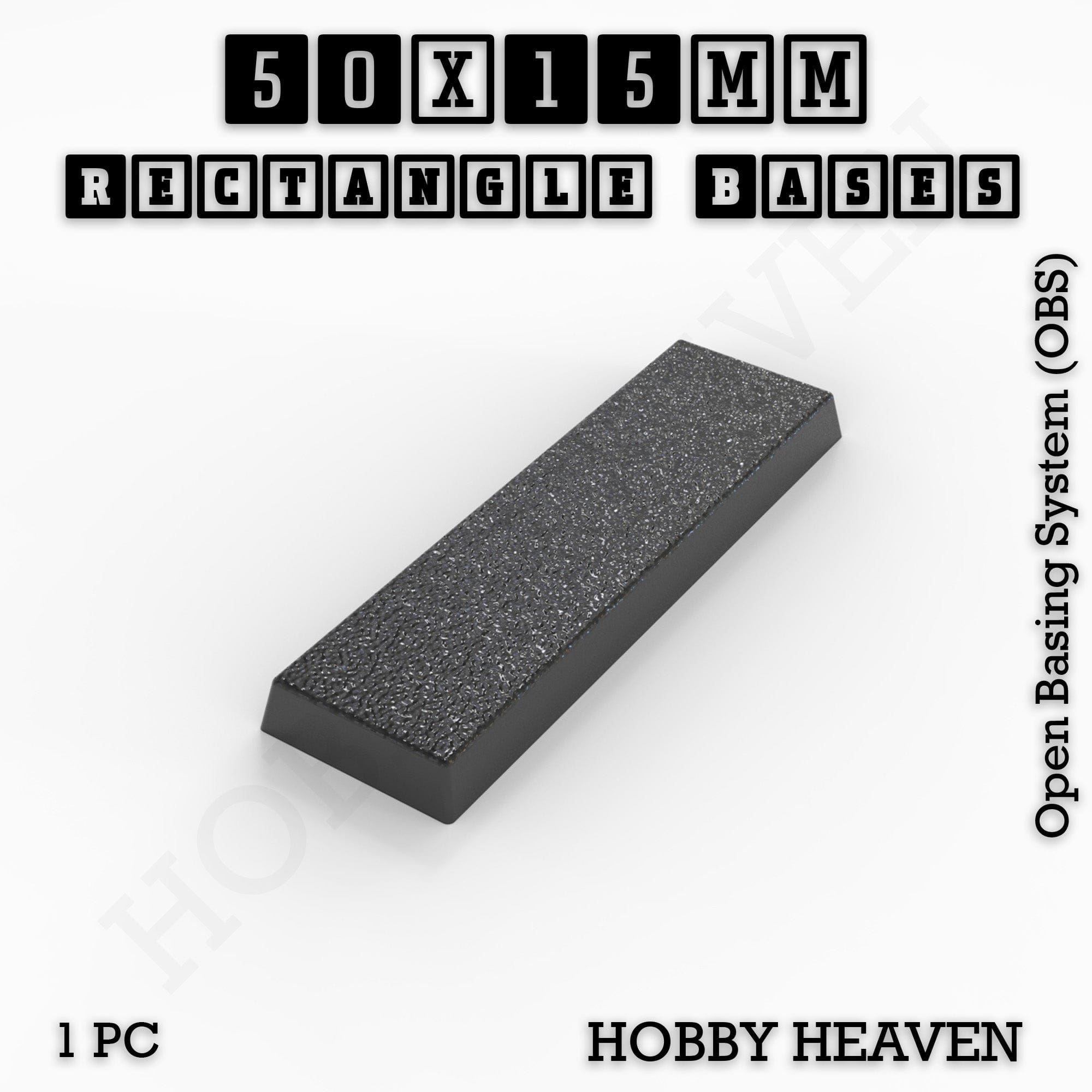 Base Rectangle Bases Range Sizes - 20x15mm to 75x25mm Small Sizes 3d Print Full Range Tabletop Games