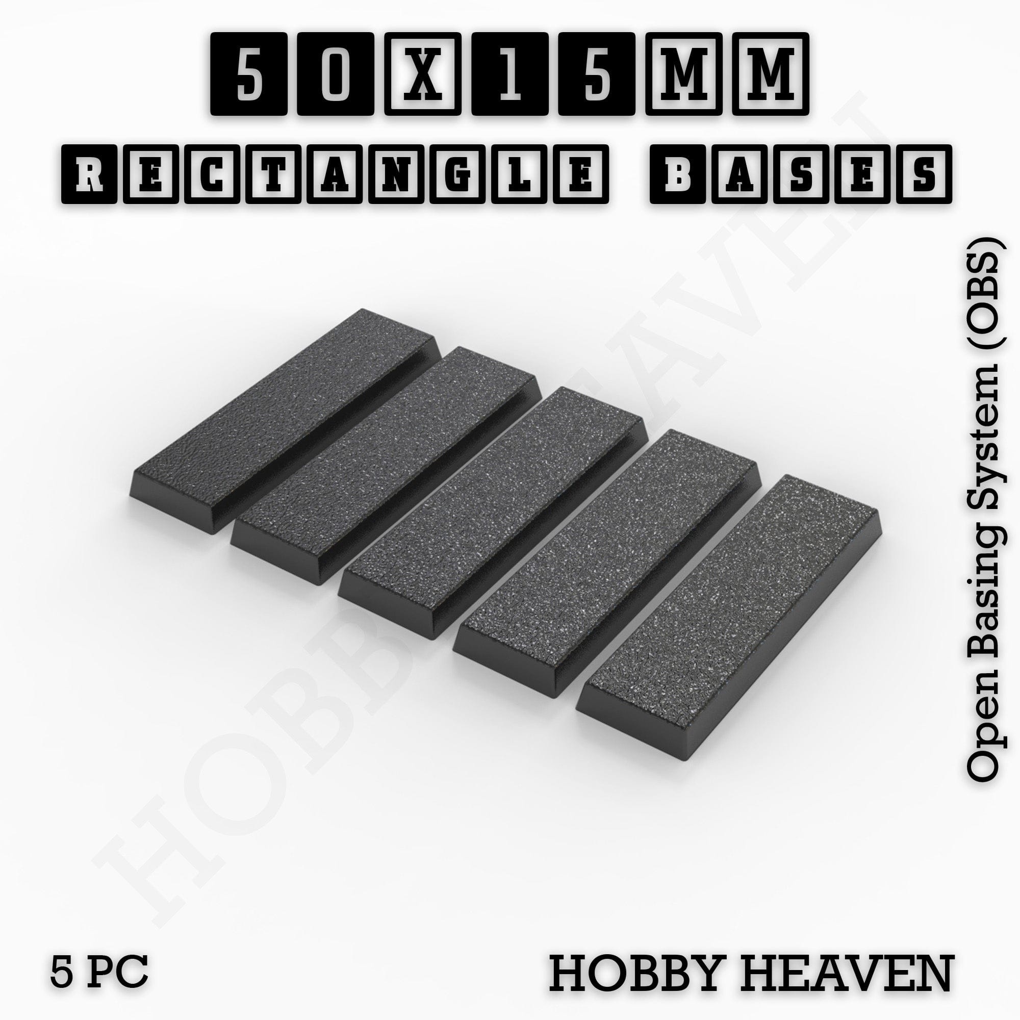 Base Rectangle Bases Range Sizes - 20x15mm to 75x25mm Small Sizes 3d Print Full Range Tabletop Games