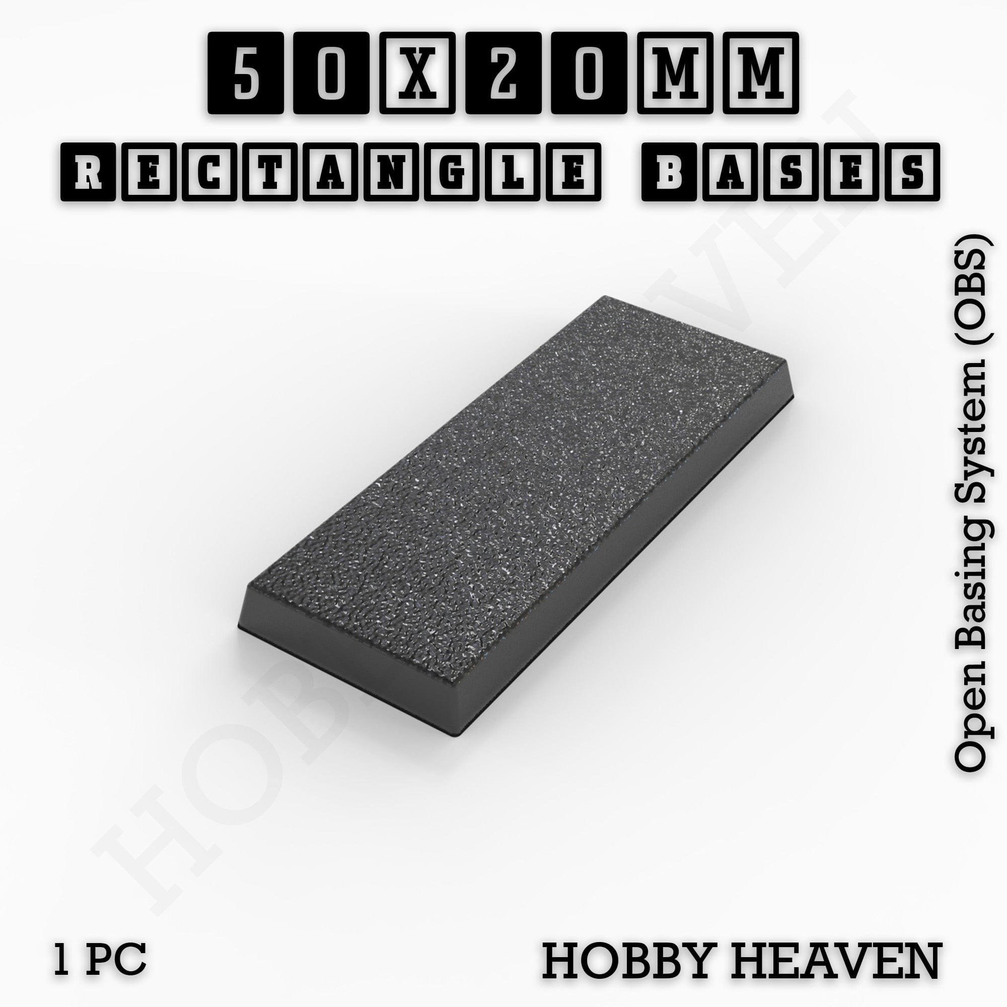 Base Rectangle Bases Range Sizes - 20x15mm to 75x25mm Small Sizes 3d Print Full Range Tabletop Games