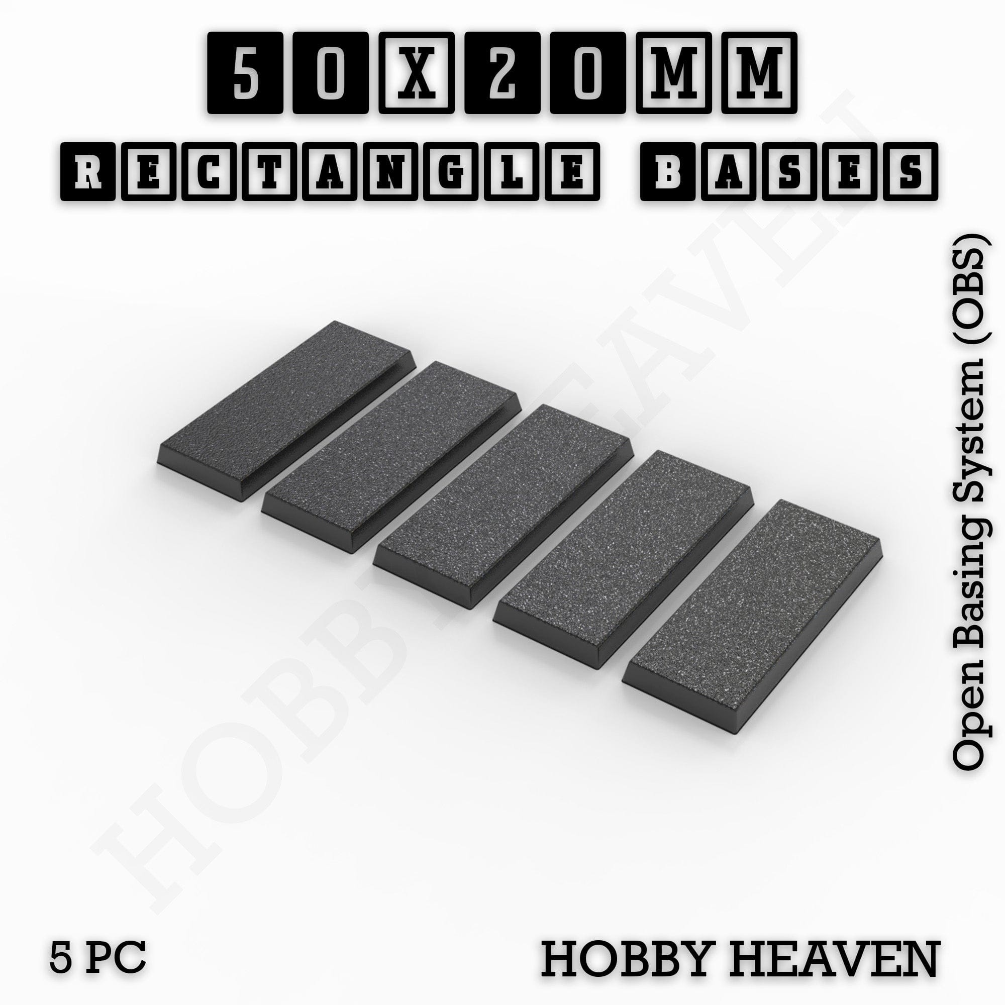 Base Rectangle Bases Range Sizes - 20x15mm to 75x25mm Small Sizes 3d Print Full Range Tabletop Games