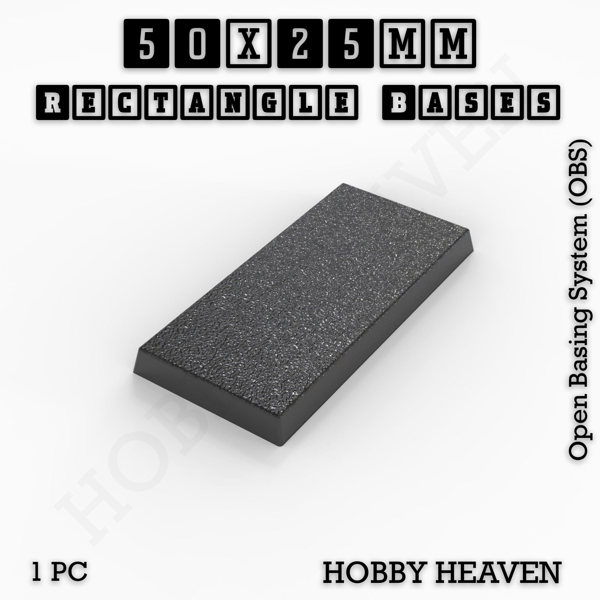 Base Rectangle Bases Range Sizes - 20x15mm to 75x25mm Small Sizes 3d Print Full Range Tabletop Games