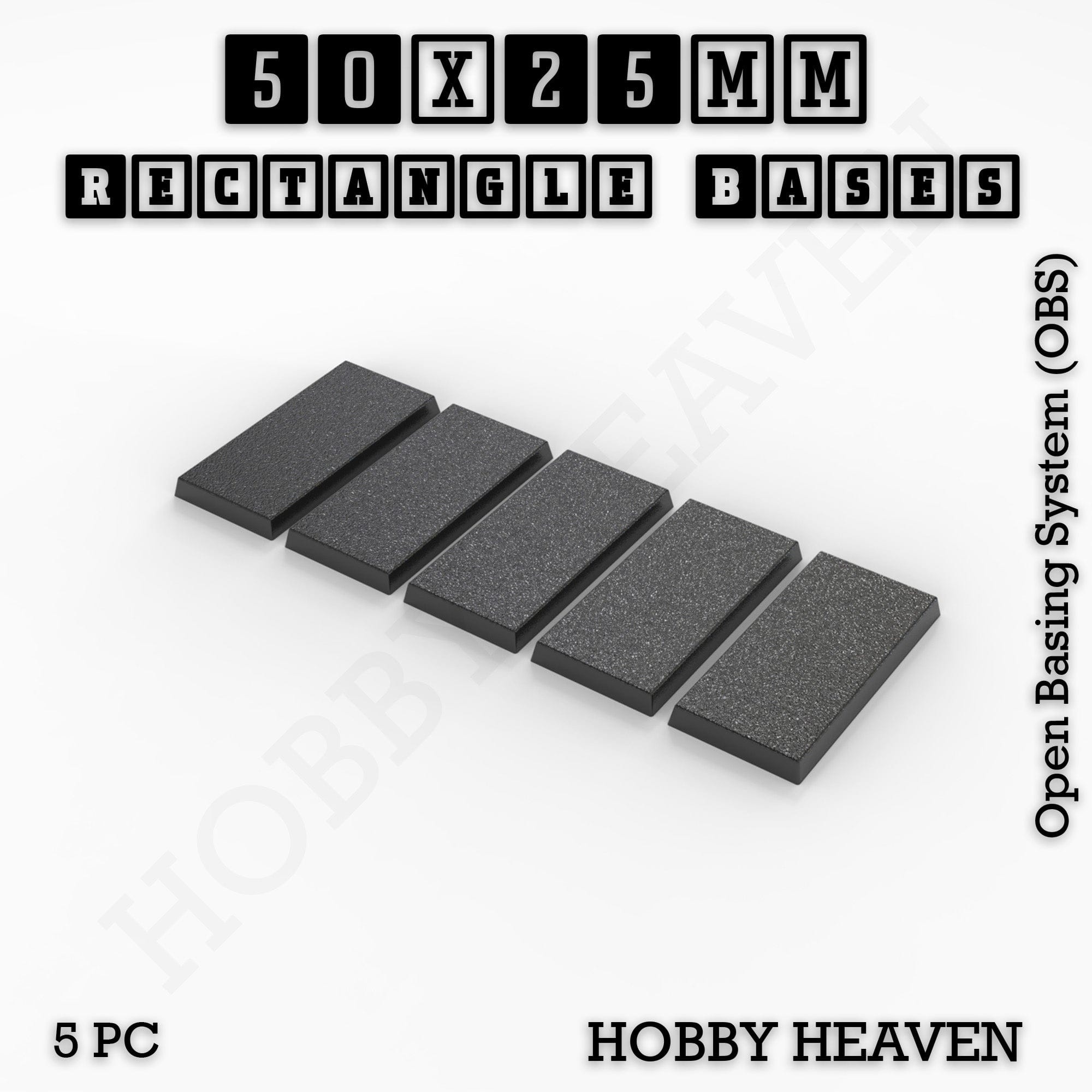 Base Rectangle Bases Range Sizes - 20x15mm to 75x25mm Small Sizes 3d Print Full Range Tabletop Games