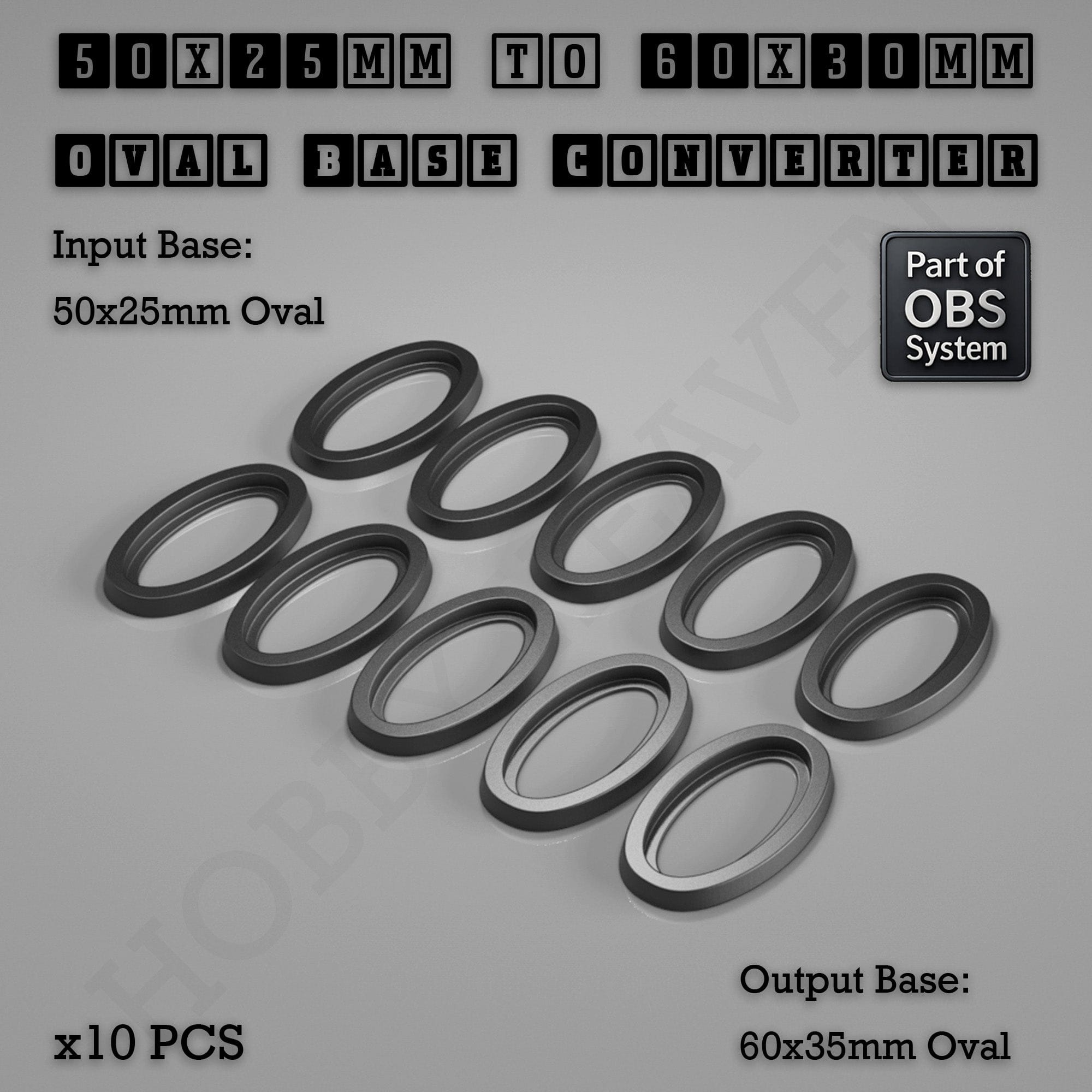 Base Oval To Oval Bases Size Converters 3d Print Full Range