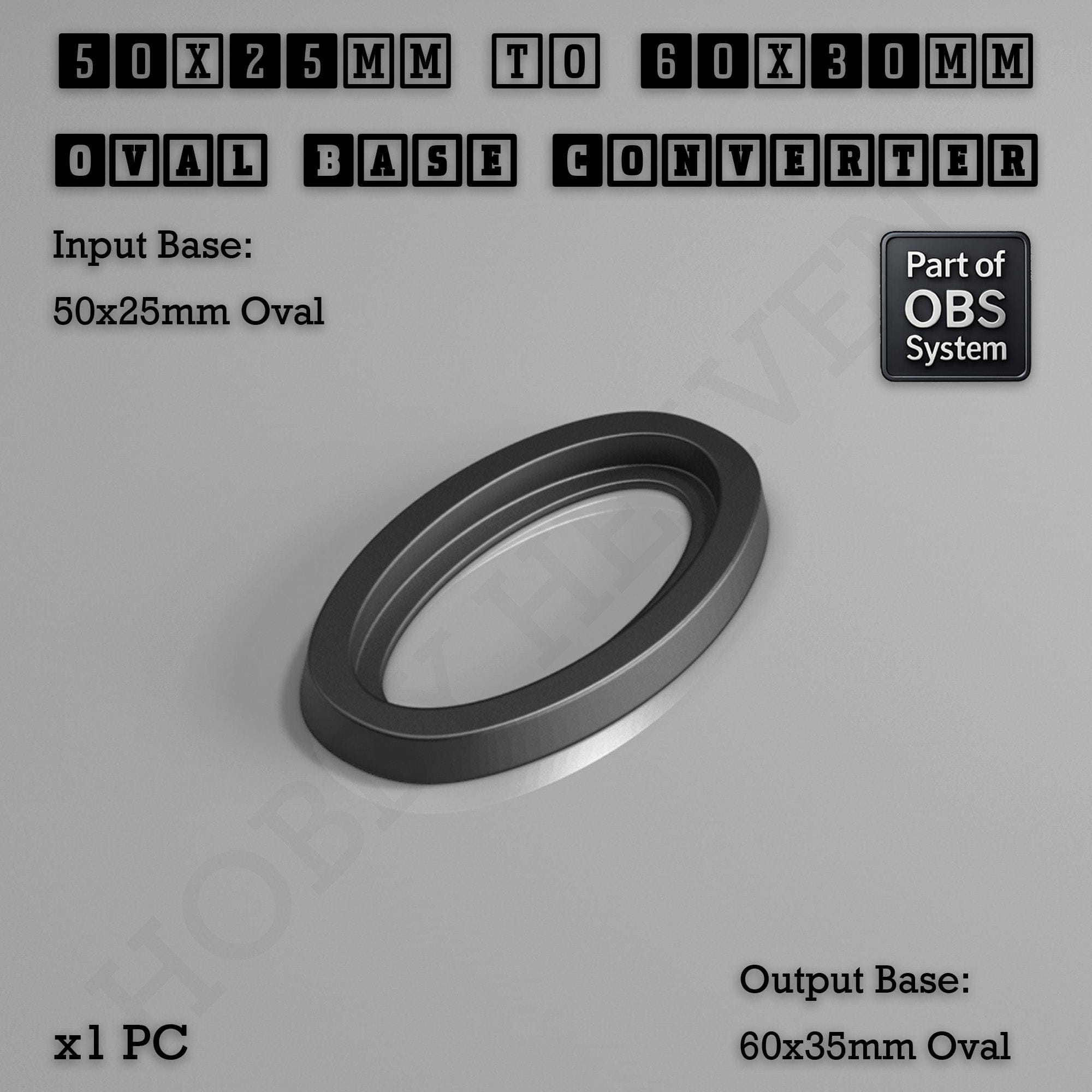 Base Oval To Oval Bases Size Converters 3d Print Full Range