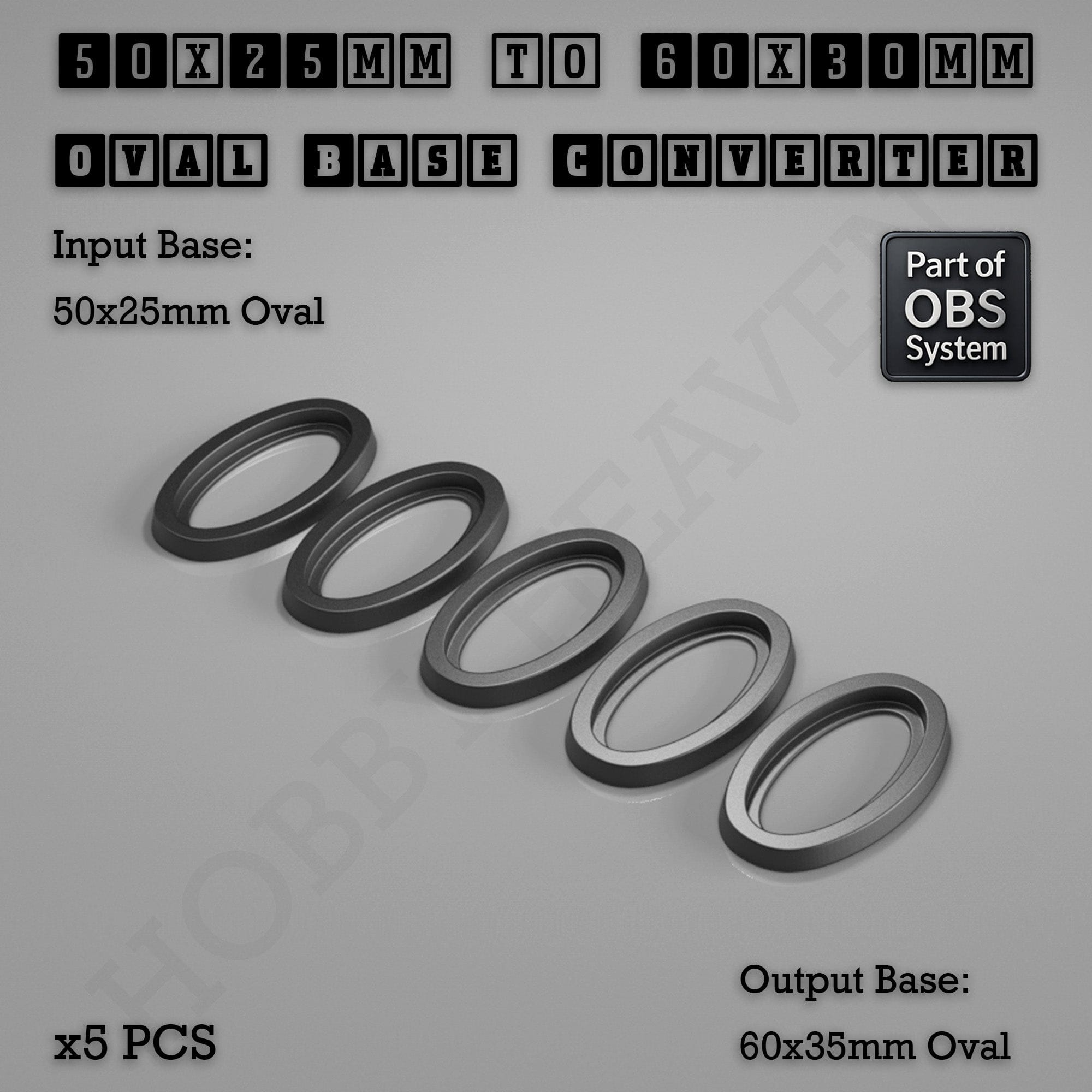 Base Oval To Oval Bases Size Converters 3d Print Full Range