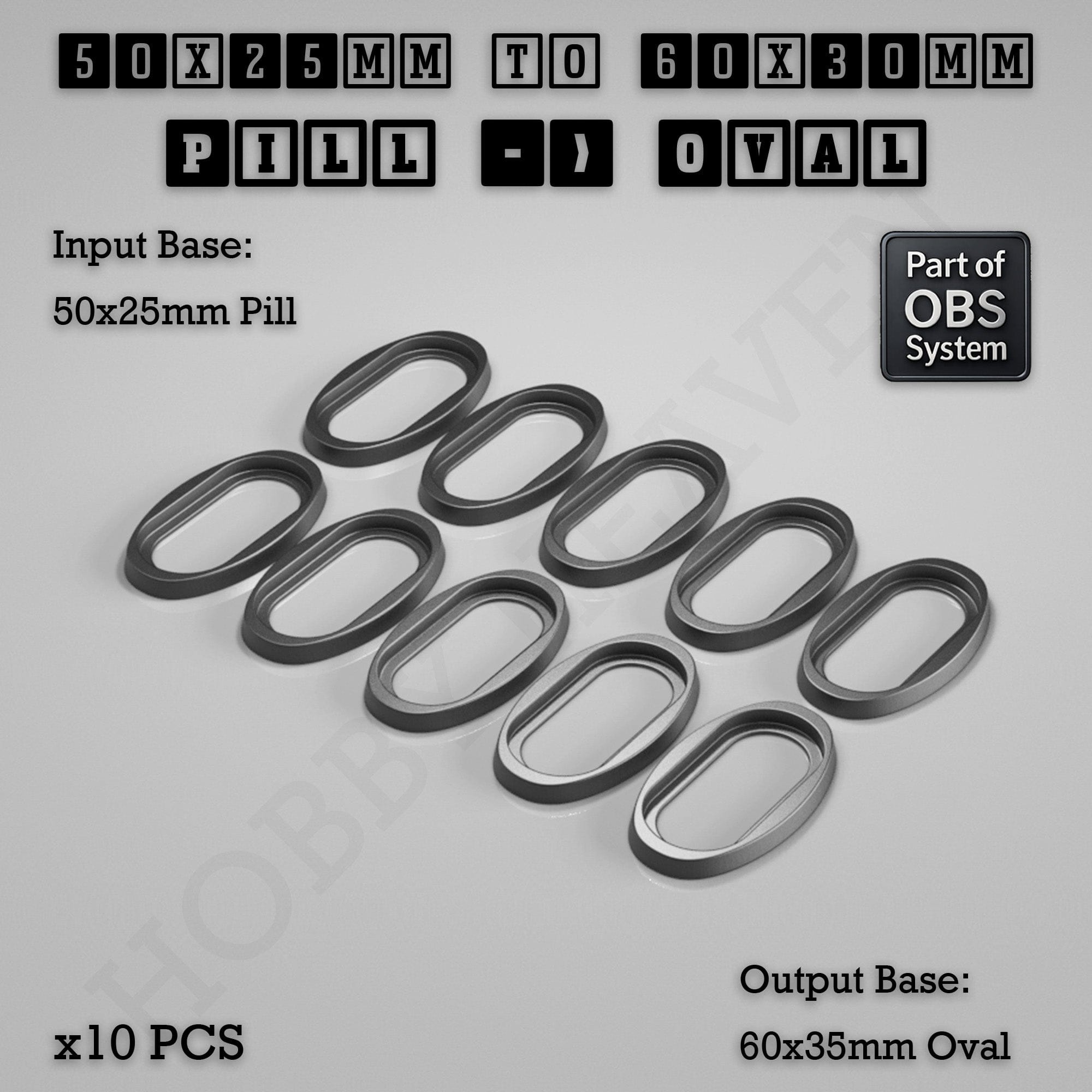 Base Oval To Oval Bases Size Converters 3d Print Full Range