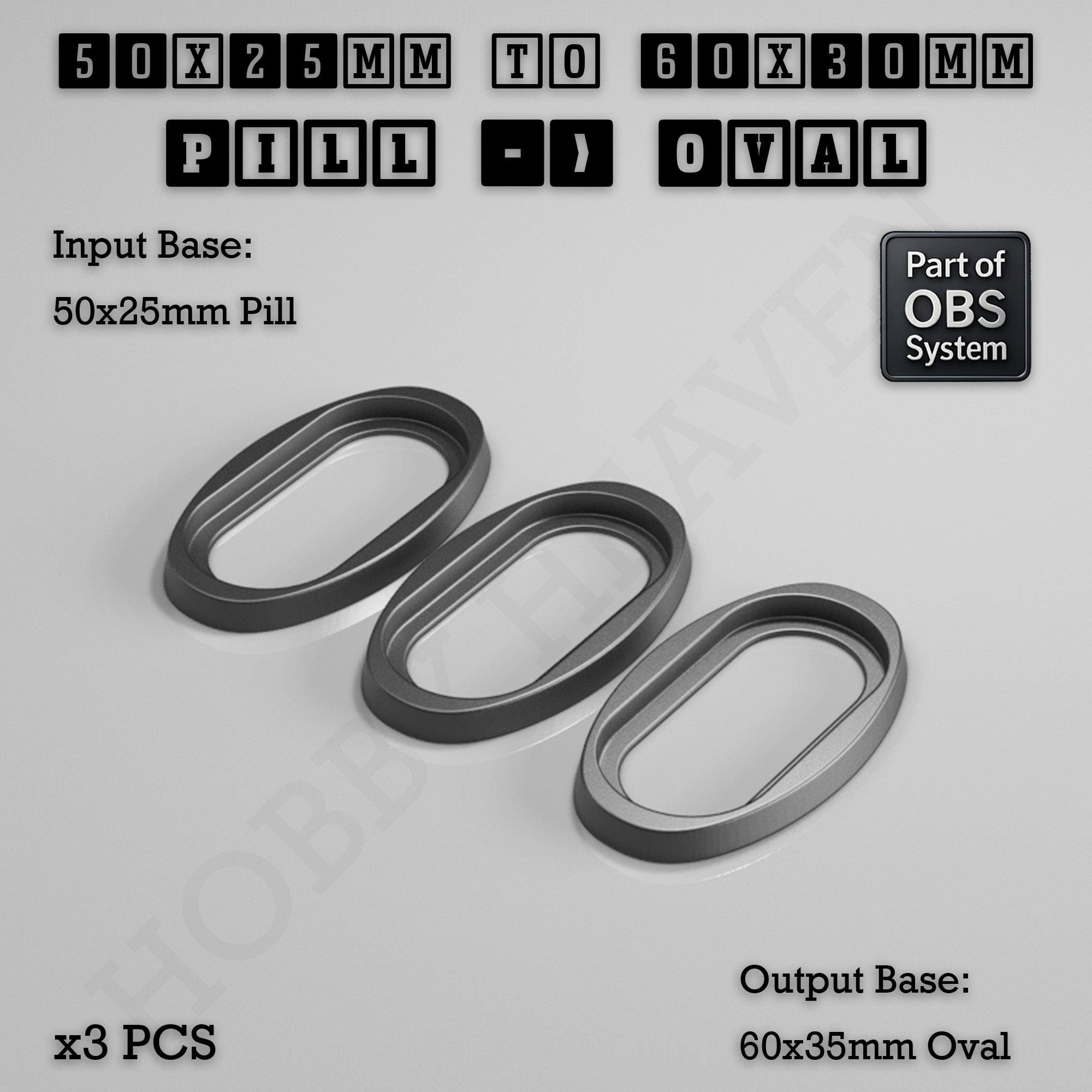 Base Oval To Oval Bases Size Converters 3d Print Full Range