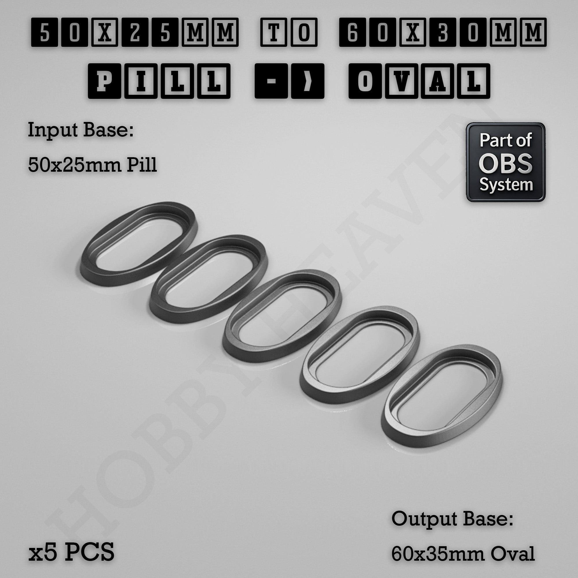 Base Oval To Oval Bases Size Converters 3d Print Full Range