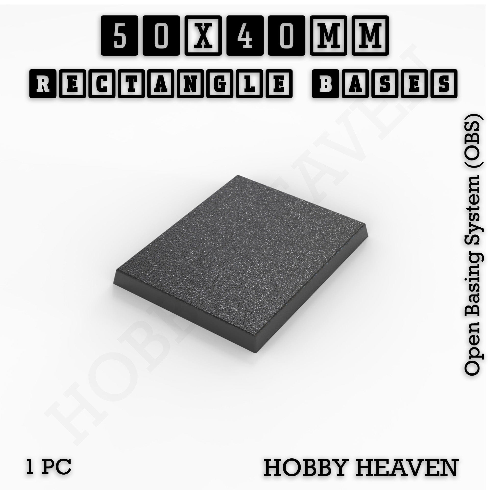 Base Rectangle Bases Range Sizes - 20x15mm to 75x25mm Small Sizes 3d Print Full Range Tabletop Games