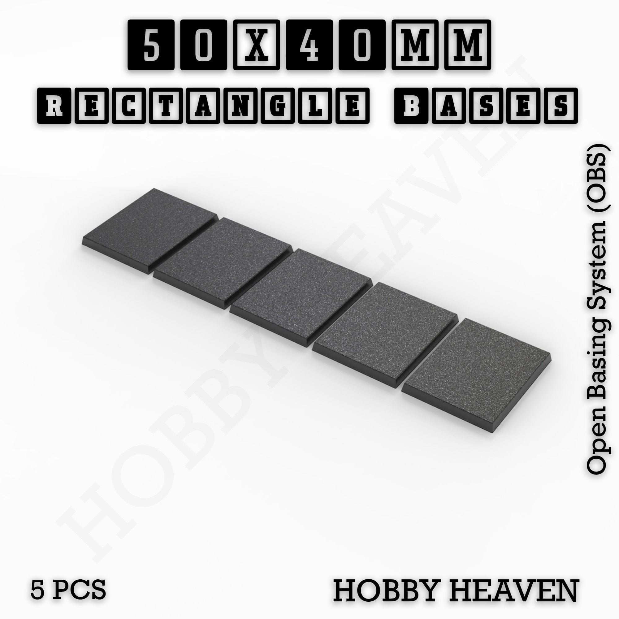 Base Rectangle Bases Range Sizes - 20x15mm to 75x25mm Small Sizes 3d Print Full Range Tabletop Games
