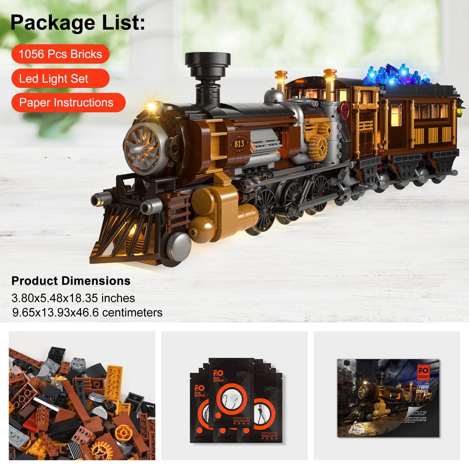 LUMIBRICKS - FUNWHOLE Steampunk Ore Train F9006 X003BS0U4F