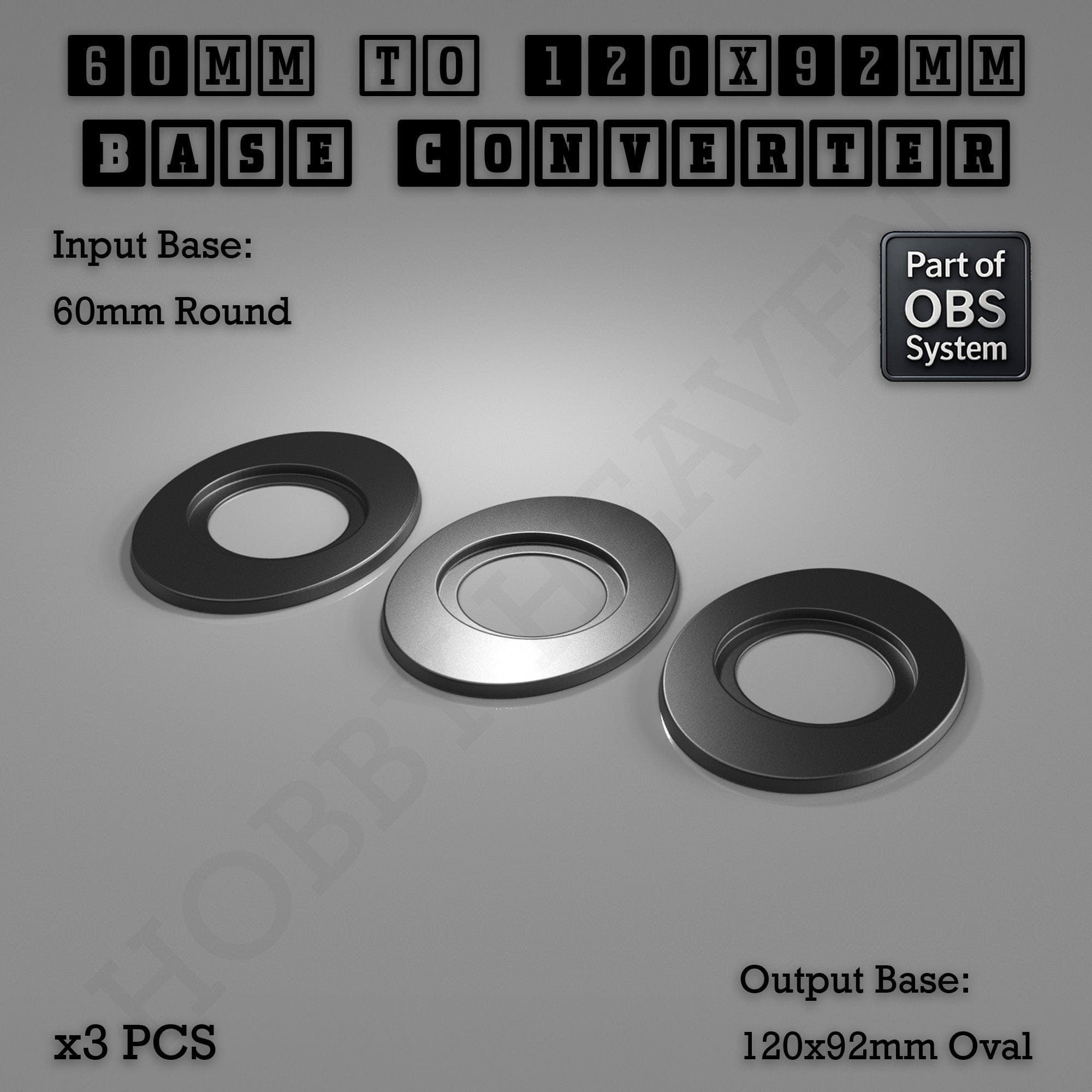 Base Round To Oval Bases Size Converters 3d Print Full Range