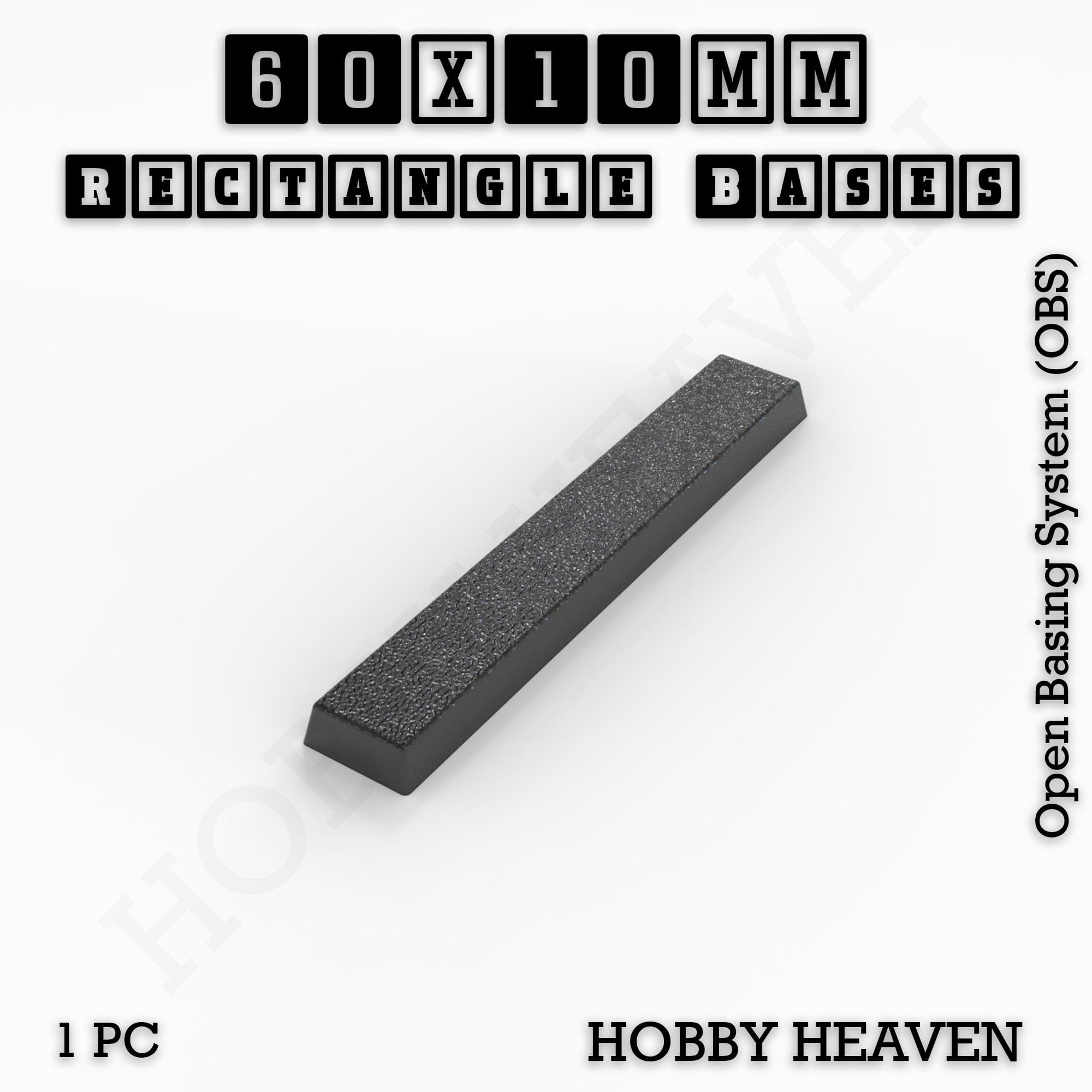 Base Rectangle Bases Range Sizes - 20x15mm to 75x25mm Small Sizes 3d Print Full Range Tabletop Games
