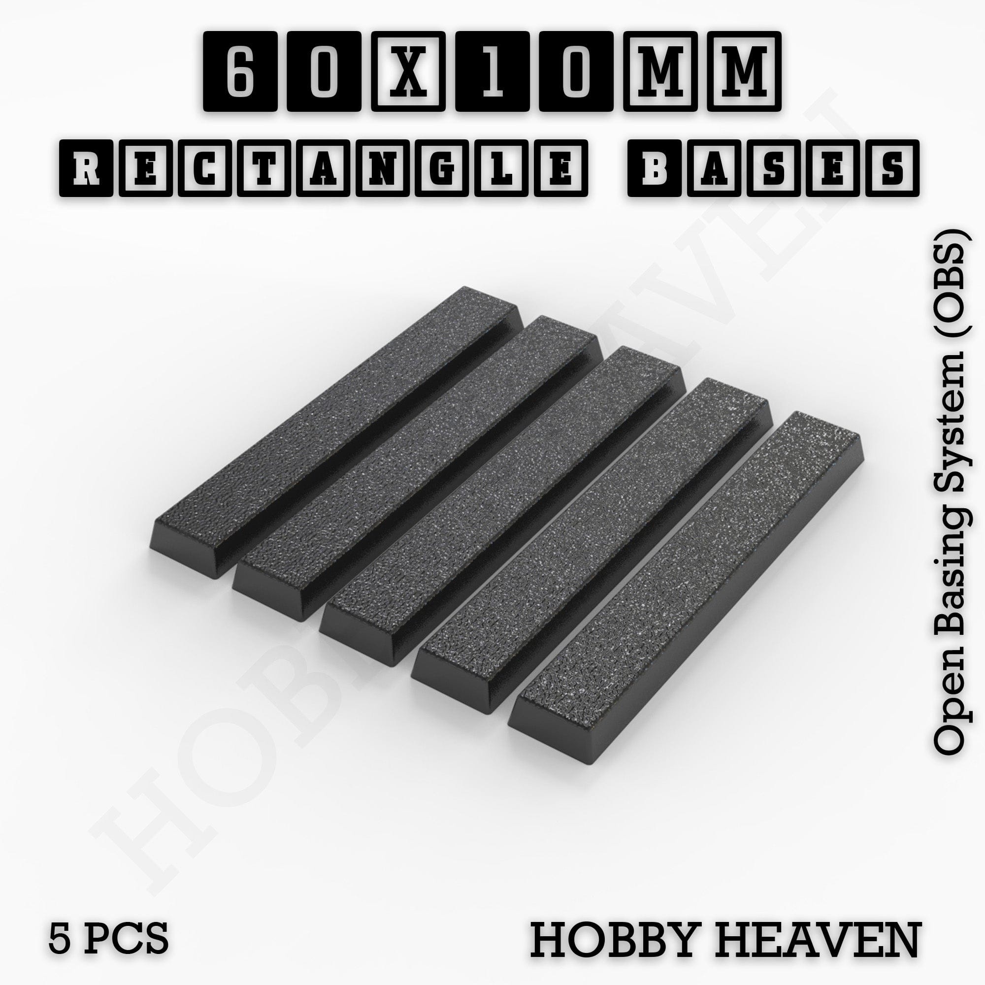 Base Rectangle Bases Range Sizes - 20x15mm to 75x25mm Small Sizes 3d Print Full Range Tabletop Games