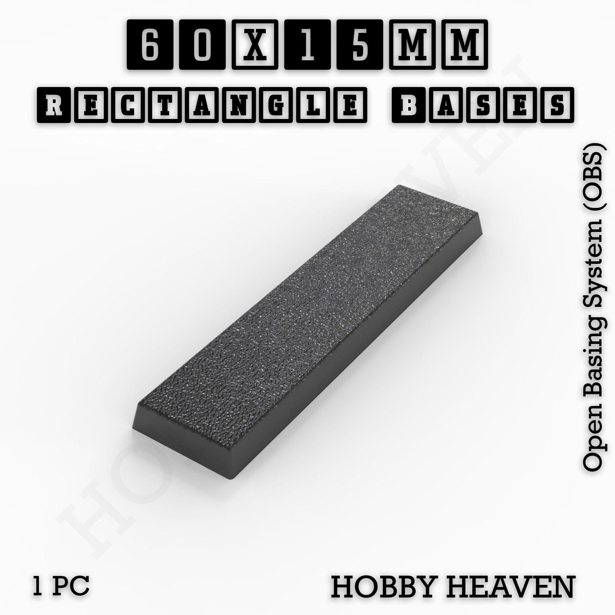 Base Rectangle Bases Range Sizes - 20x15mm to 75x25mm Small Sizes 3d Print Full Range Tabletop Games
