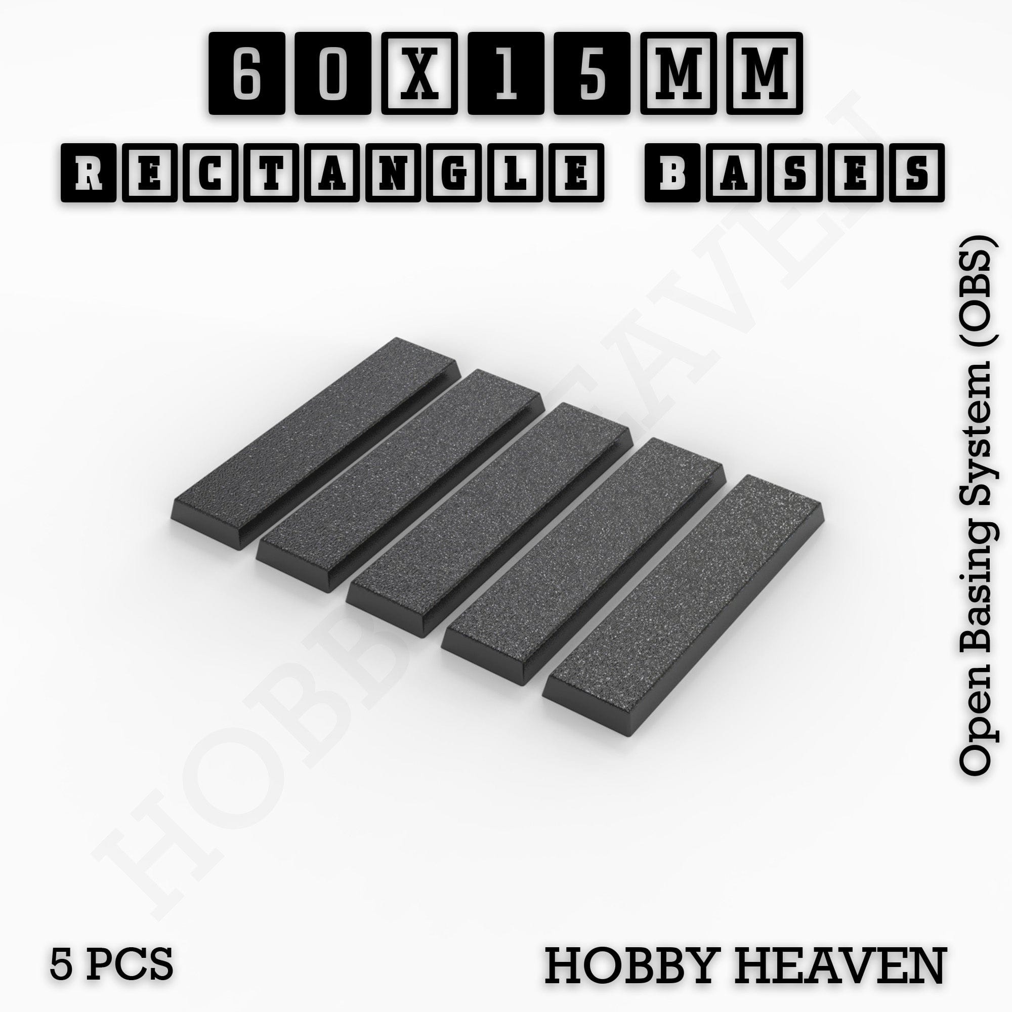 Base Rectangle Bases Range Sizes - 20x15mm to 75x25mm Small Sizes 3d Print Full Range Tabletop Games
