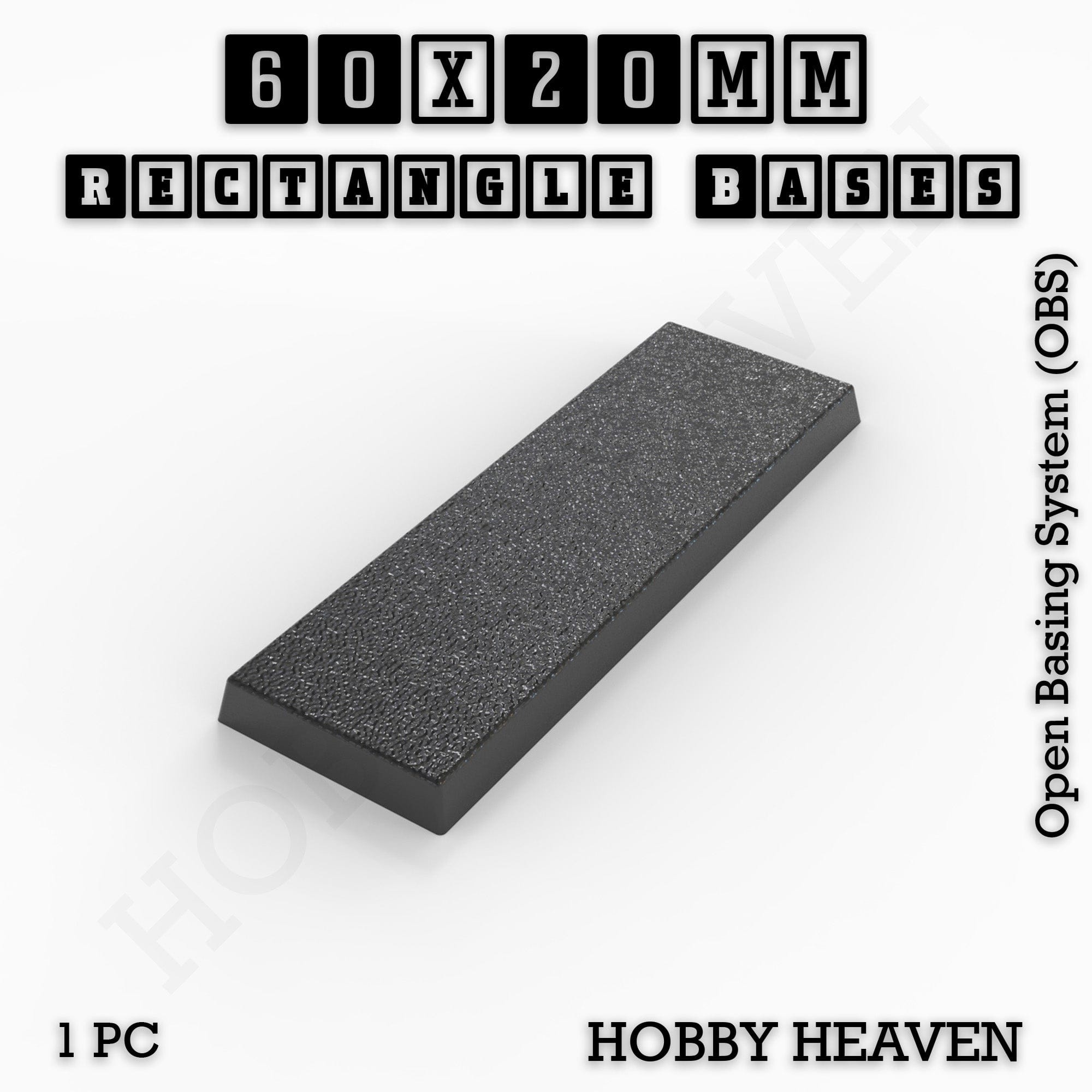 Base Rectangle Bases Range Sizes - 20x15mm to 75x25mm Small Sizes 3d Print Full Range Tabletop Games
