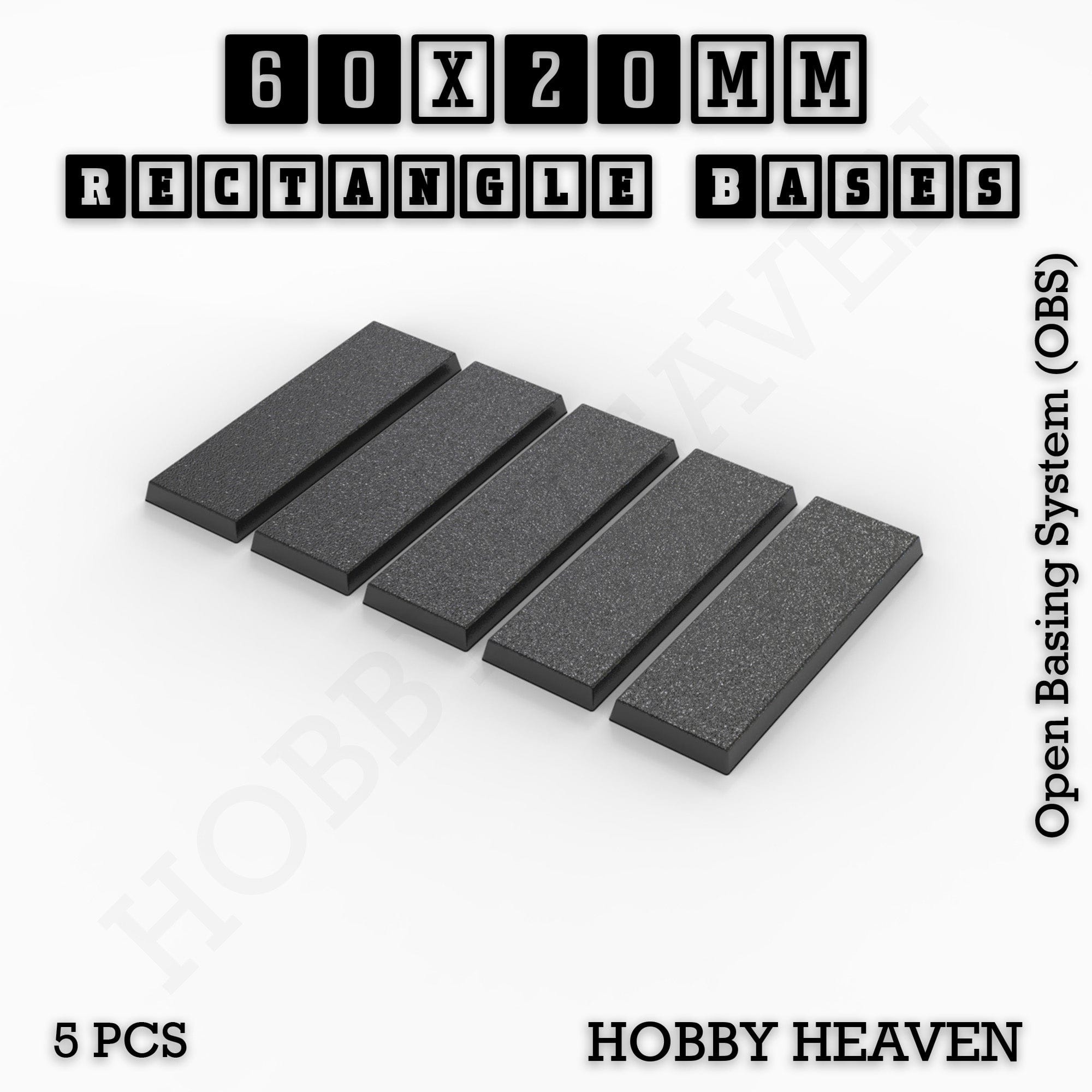 Base Rectangle Bases Range Sizes - 20x15mm to 75x25mm Small Sizes 3d Print Full Range Tabletop Games