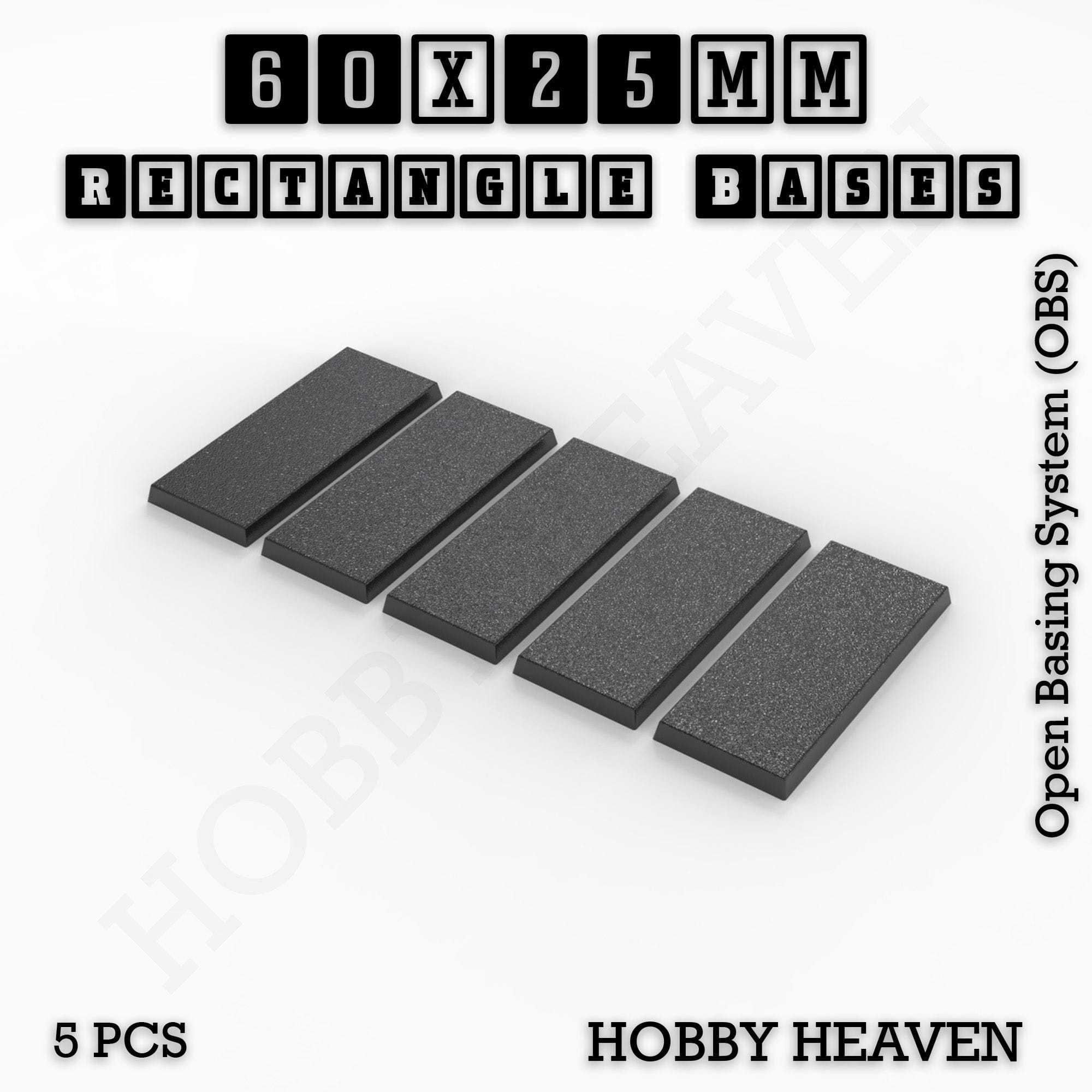 Base Rectangle Bases Range Sizes - 20x15mm to 75x25mm Small Sizes 3d Print Full Range Tabletop Games
