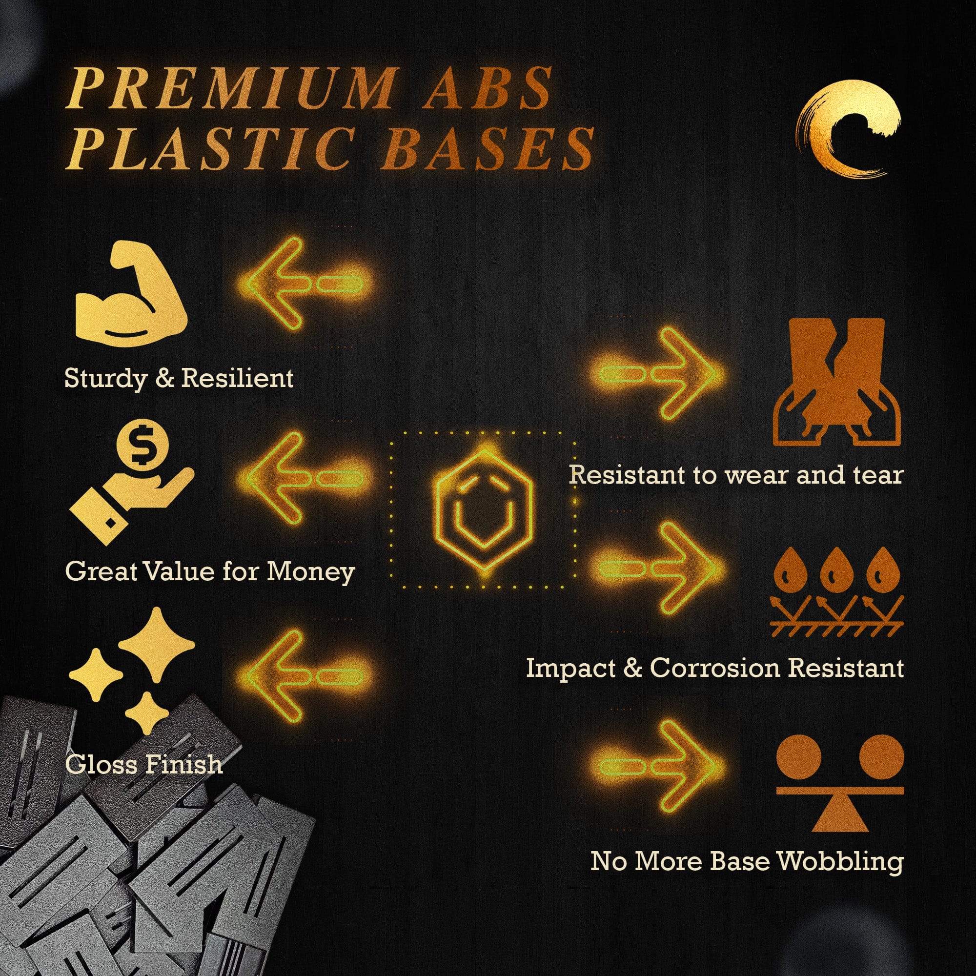 Base 60x30mm Rectangle Slotted Plastic Bases