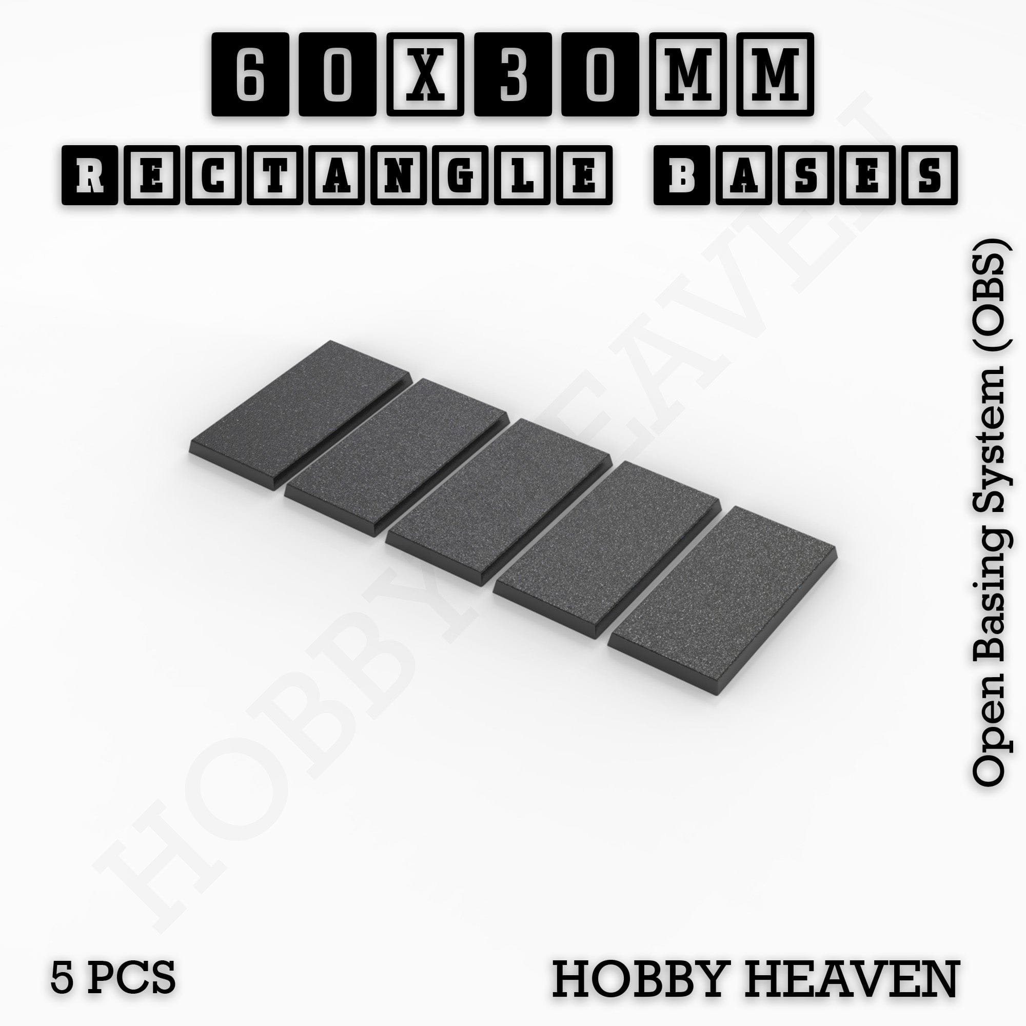 Base Rectangle Bases Range Sizes - 20x15mm to 75x25mm Small Sizes 3d Print Full Range Tabletop Games