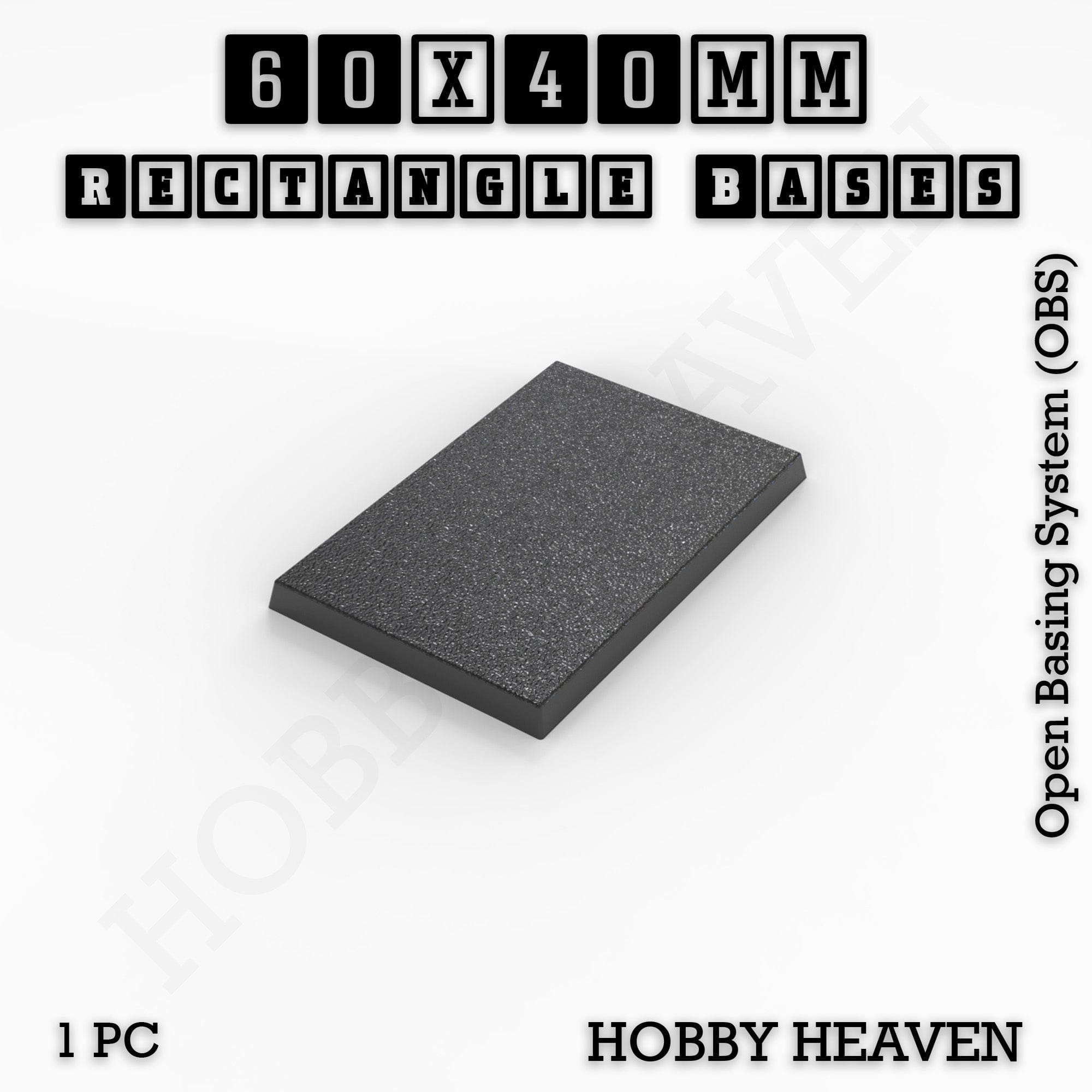 Base Rectangle Bases Range Sizes - 20x15mm to 75x25mm Small Sizes 3d Print Full Range Tabletop Games