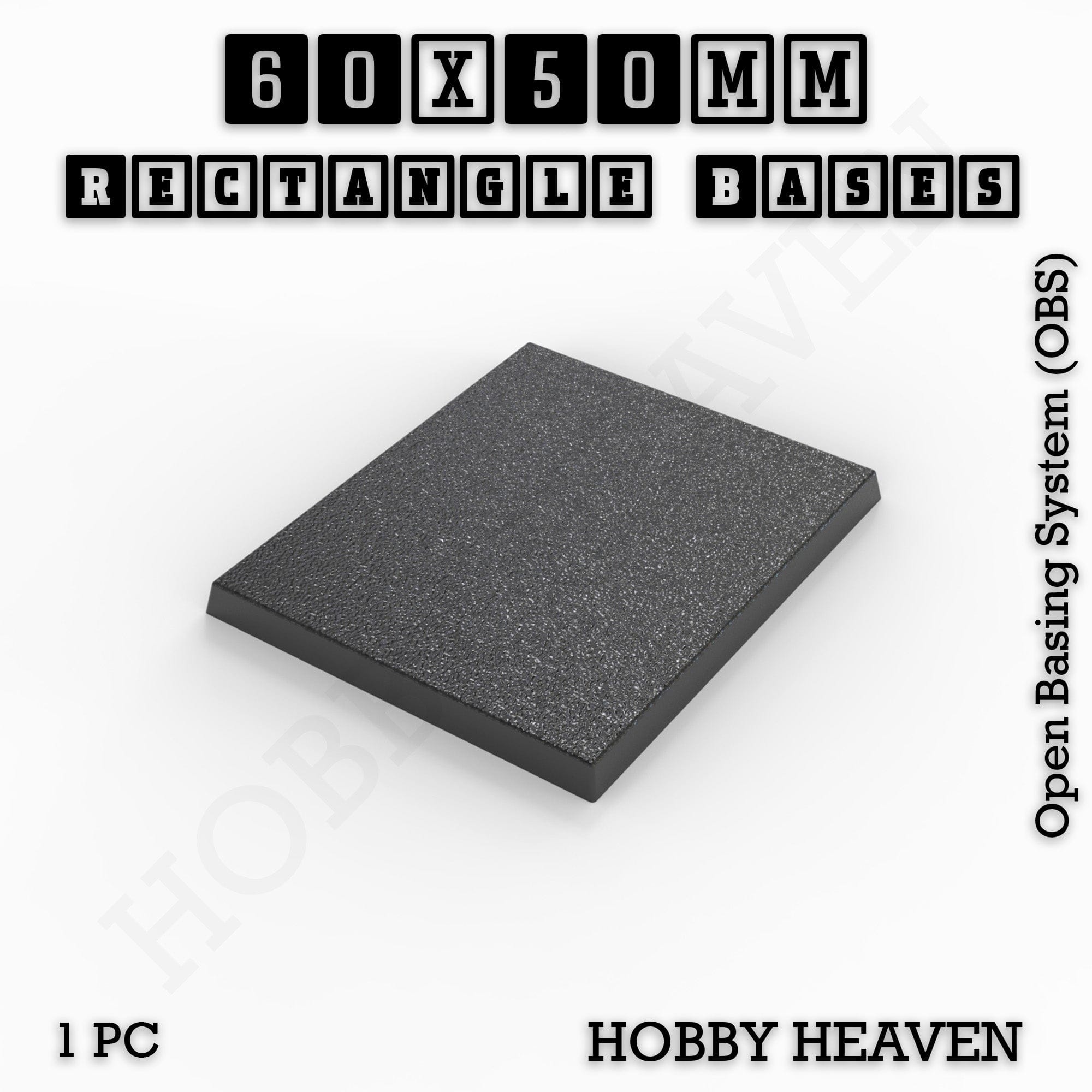 Base Rectangle Bases Range Sizes - 20x15mm to 75x25mm Small Sizes 3d Print Full Range Tabletop Games
