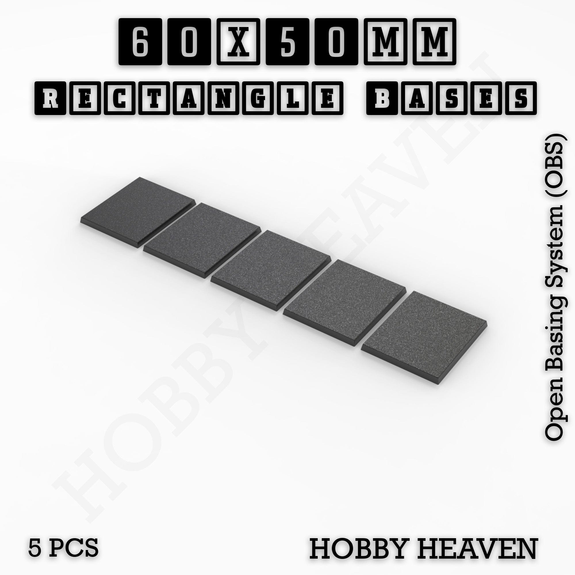 Base Rectangle Bases Range Sizes - 20x15mm to 75x25mm Small Sizes 3d Print Full Range Tabletop Games