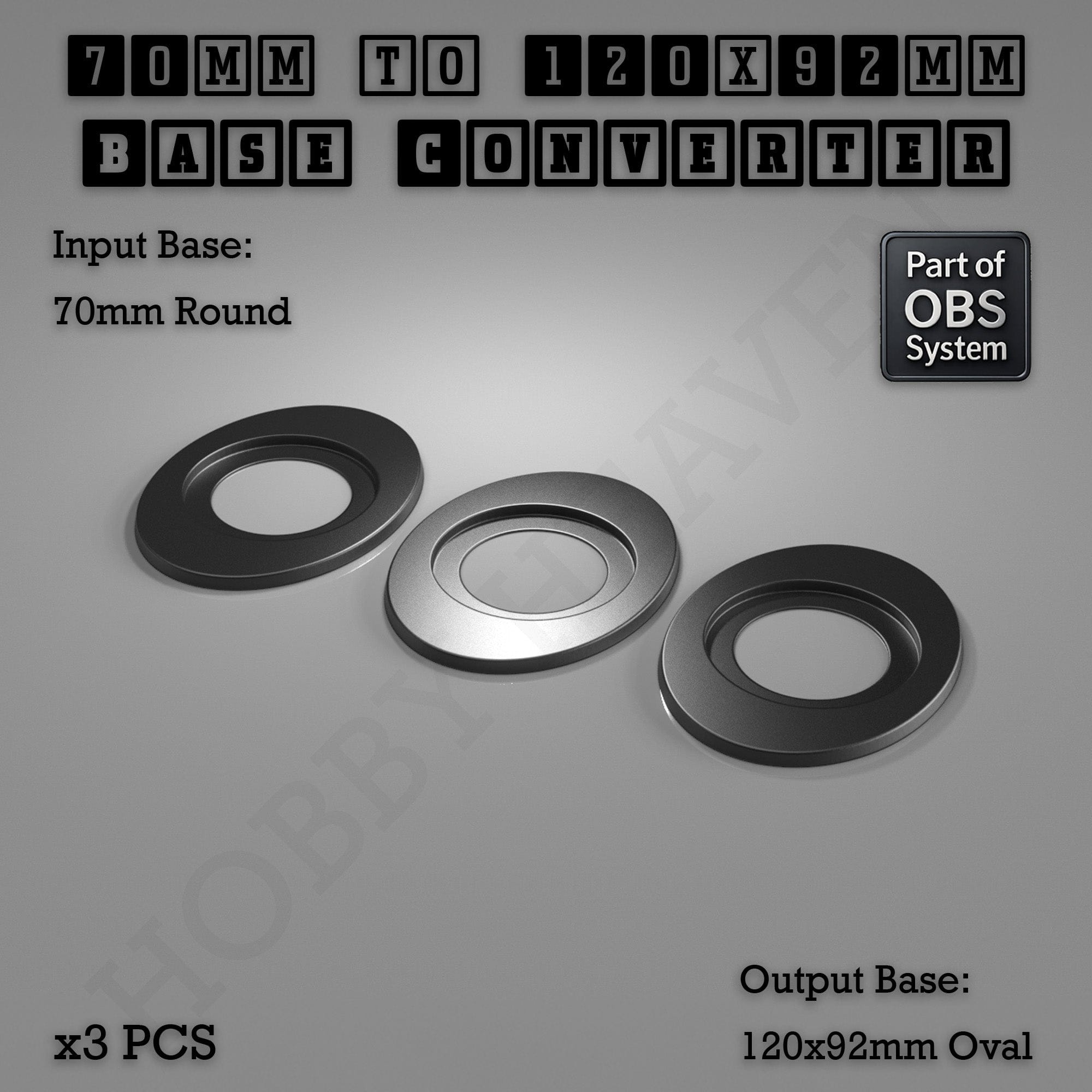 Base Round To Oval Bases Size Converters 3d Print Full Range