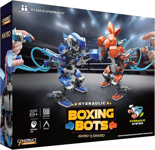 Toy Boxing Bots - CONSTRUCT & CREATE Hydraulic Boxing Bots DIY STEM Build Your Own Project Kit Set