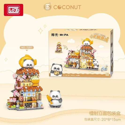 LOZ MR. PA Xiaoba Taiyaki Panda House Shop 7201 6932691972011
