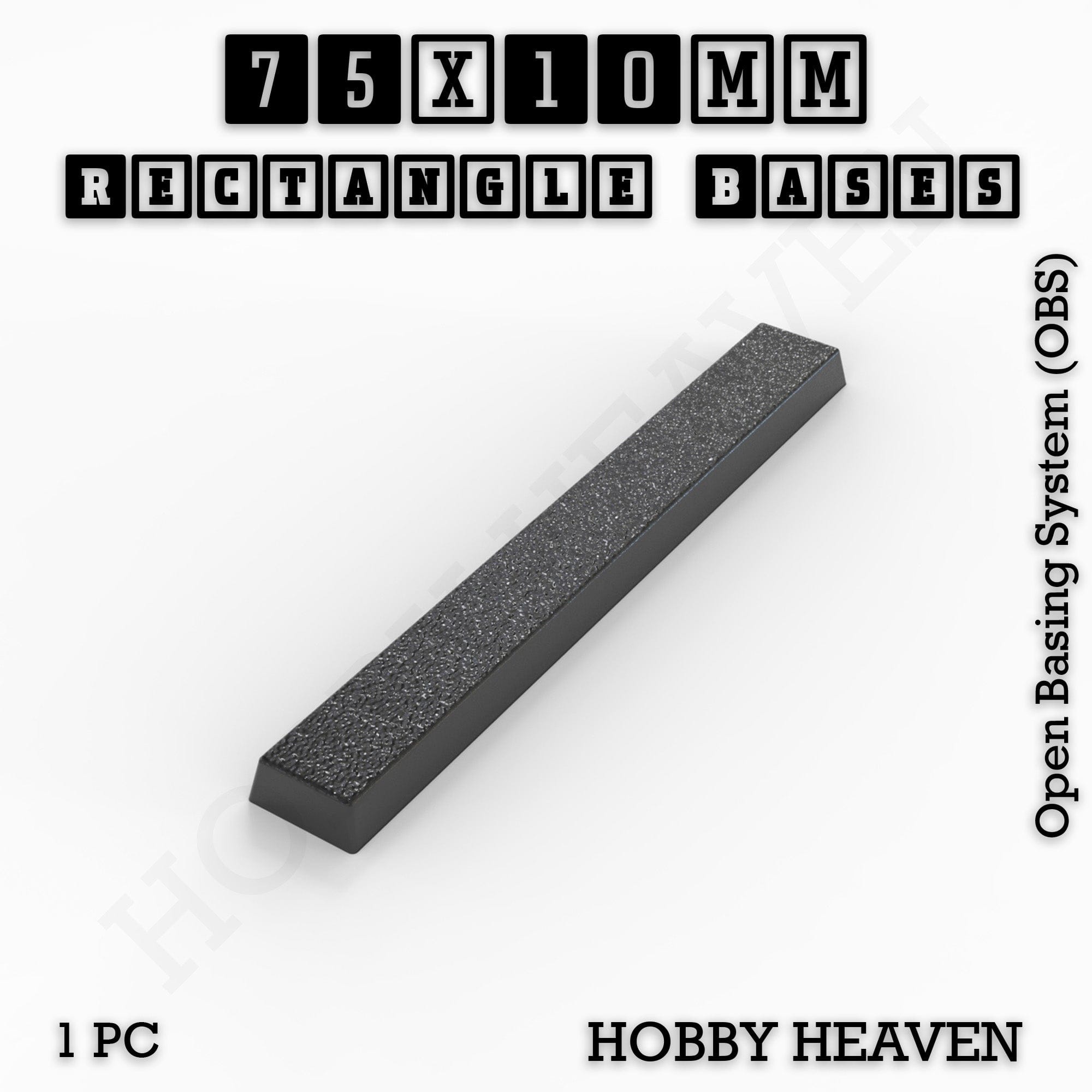 Base Rectangle Bases Range Sizes - 20x15mm to 75x25mm Small Sizes 3d Print Full Range Tabletop Games