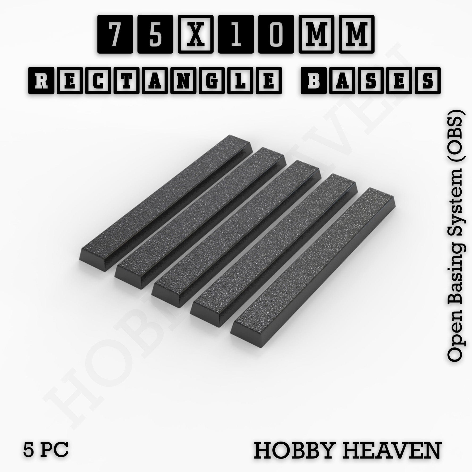 Base Rectangle Bases Range Sizes - 20x15mm to 75x25mm Small Sizes 3d Print Full Range Tabletop Games